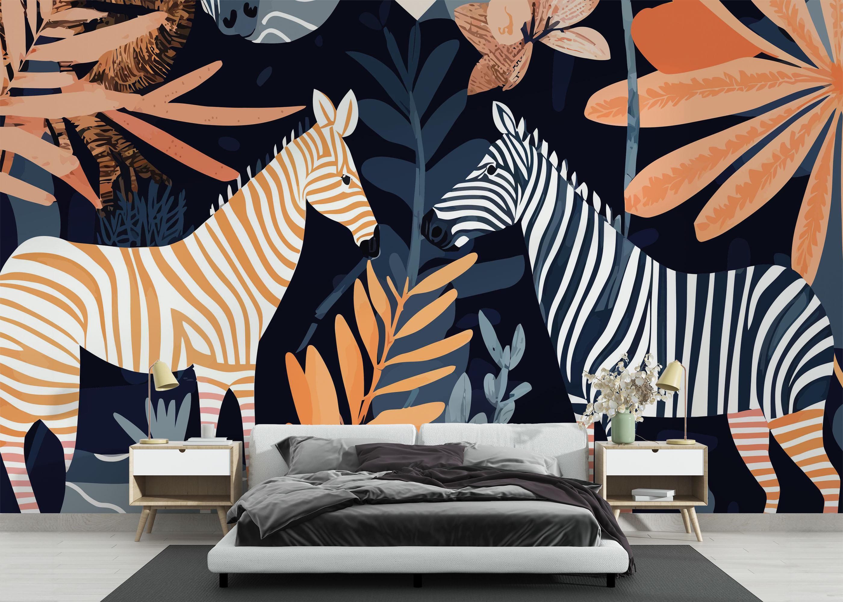 Fototapet Zebra Wall Art mockup 3