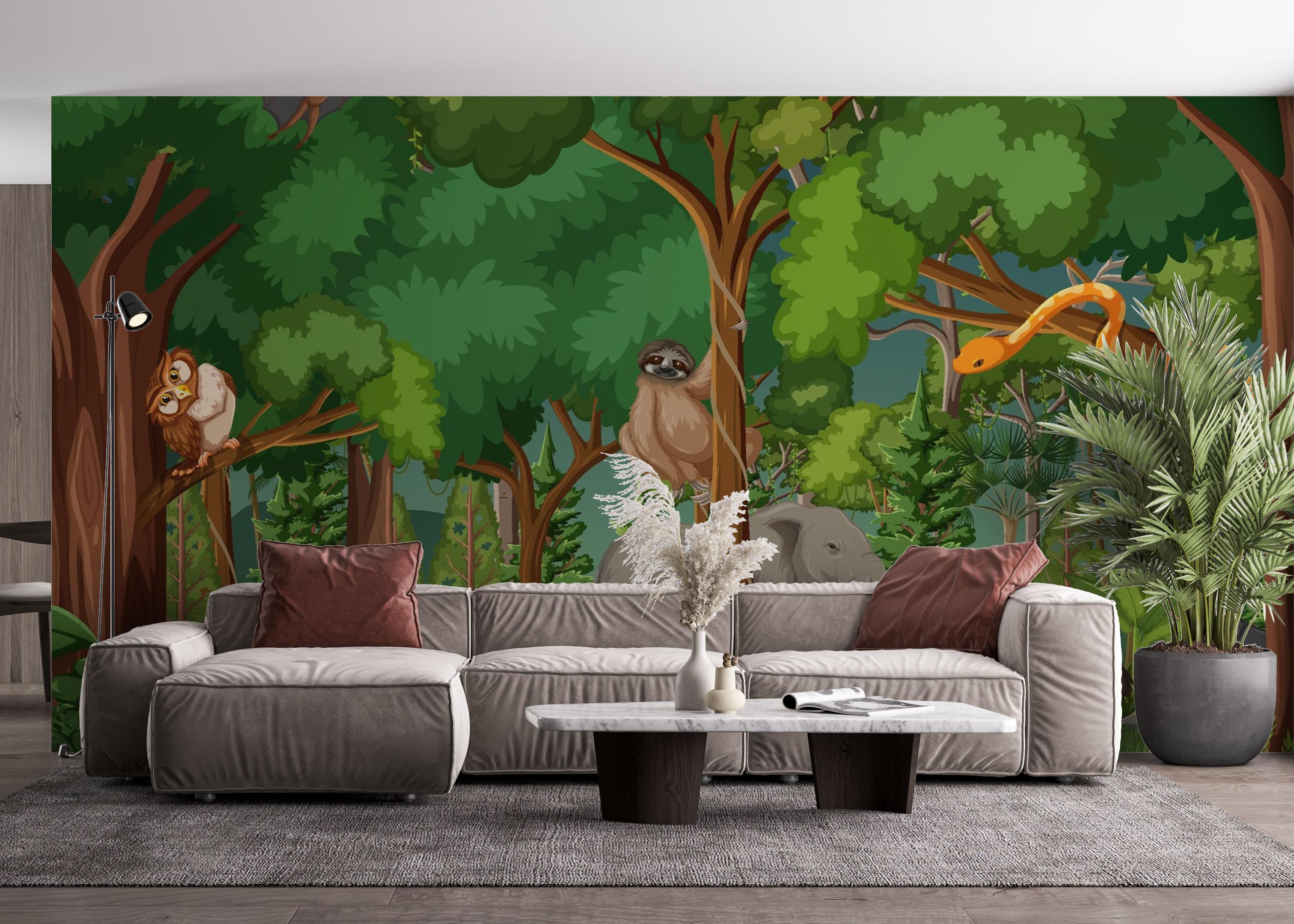 Fototapet Animal Forest Kids mockup 4