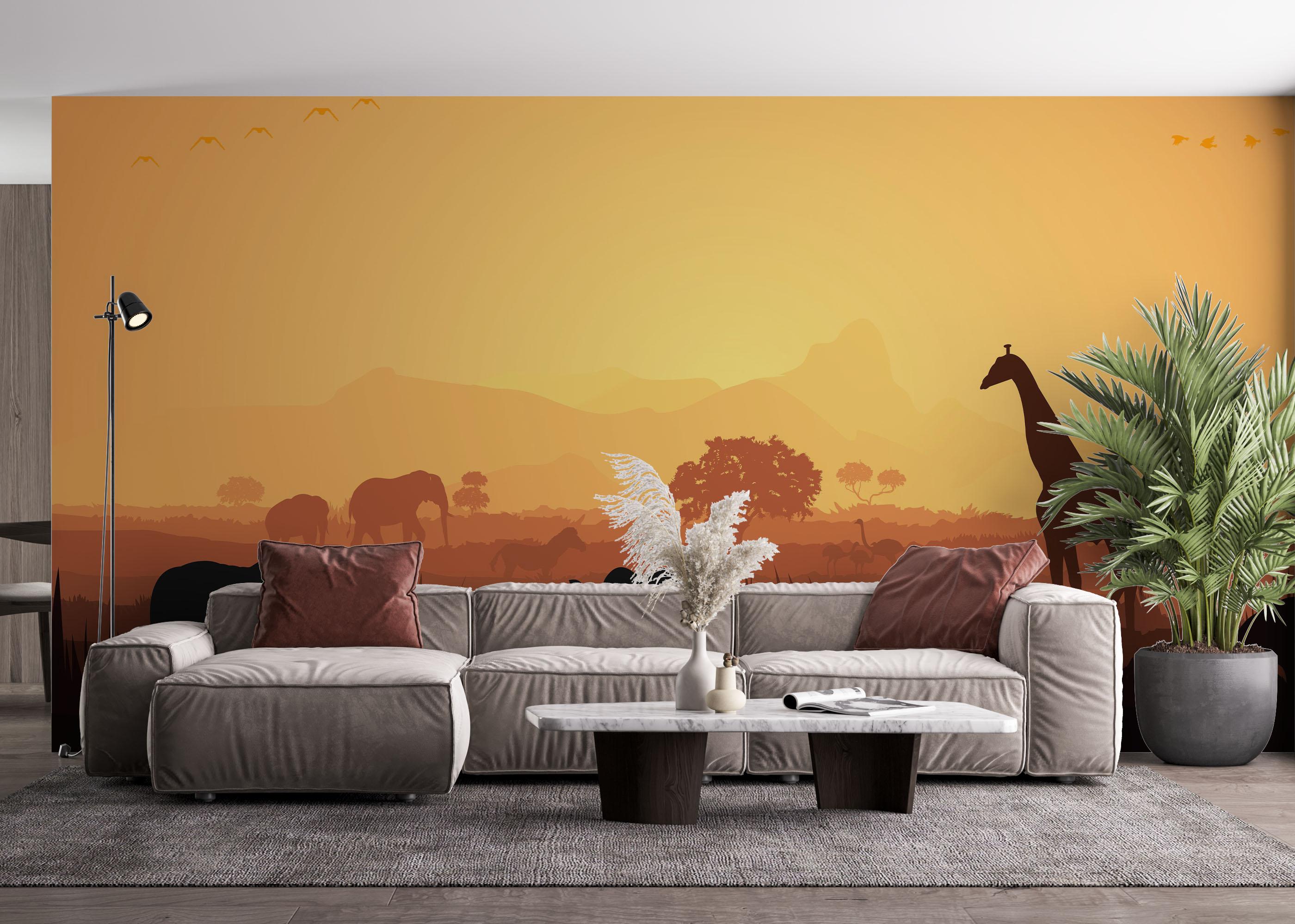 Fototapet Animal Forest Shilouette mockup 4