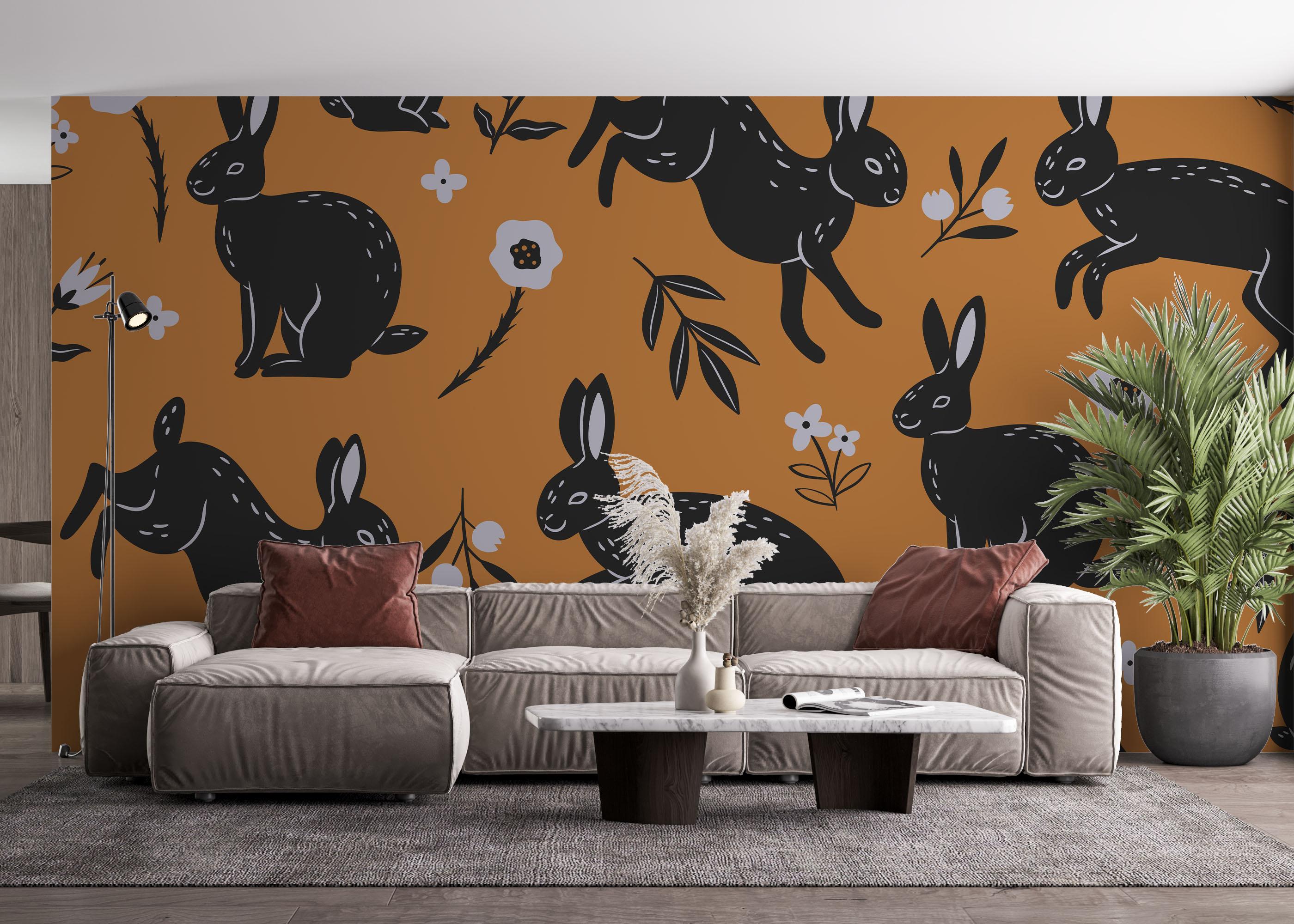 Fototapet Bunny Pattern Art mockup 4