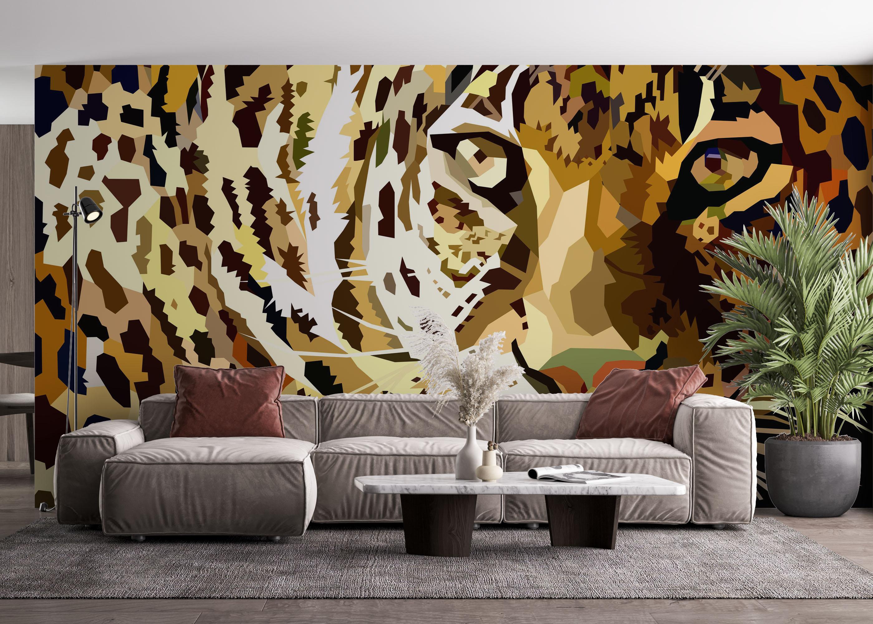 Fototapet Colorful Ceetah Head mockup 4