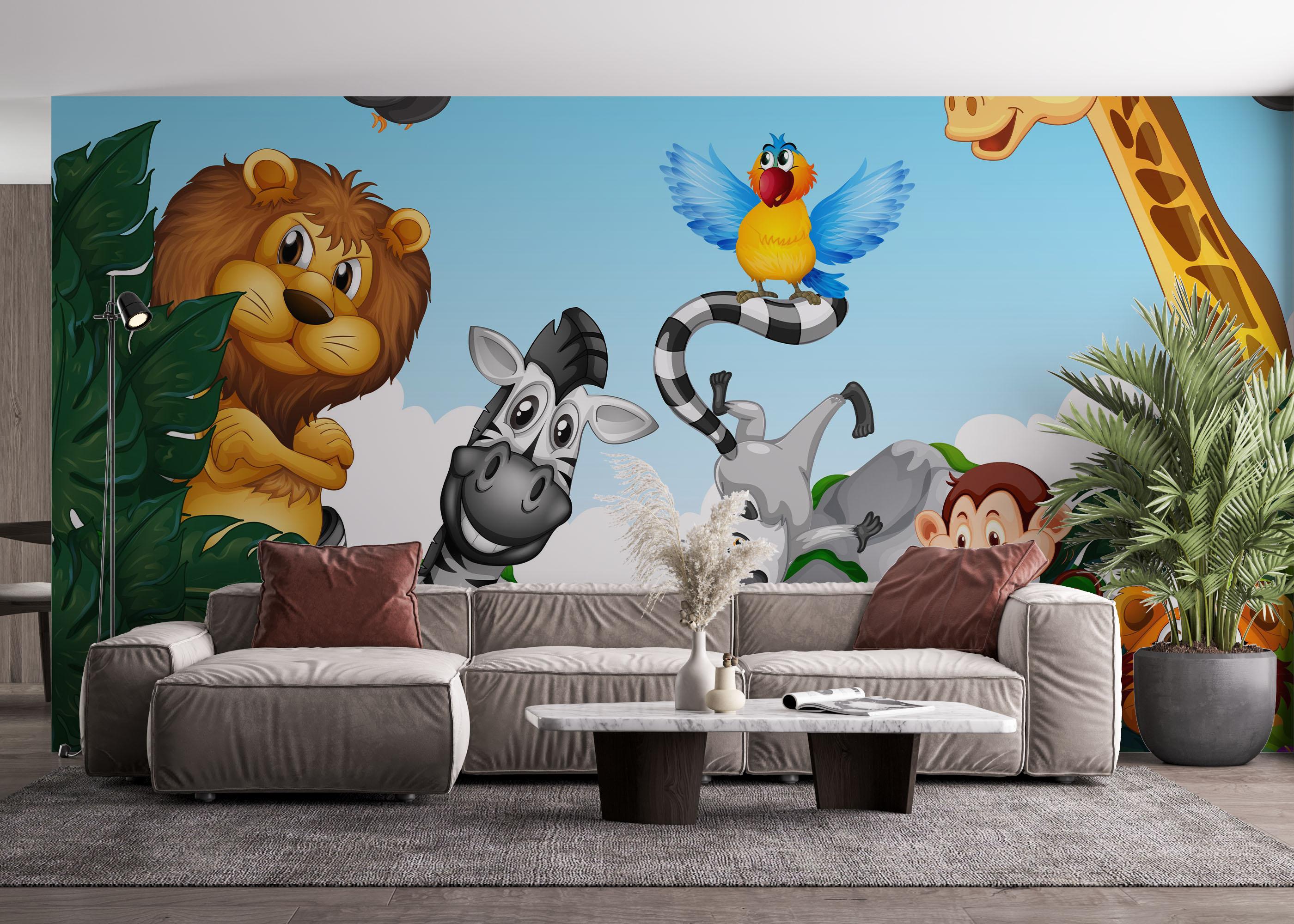 Fototapet Cool Friendly Animals mockup 4