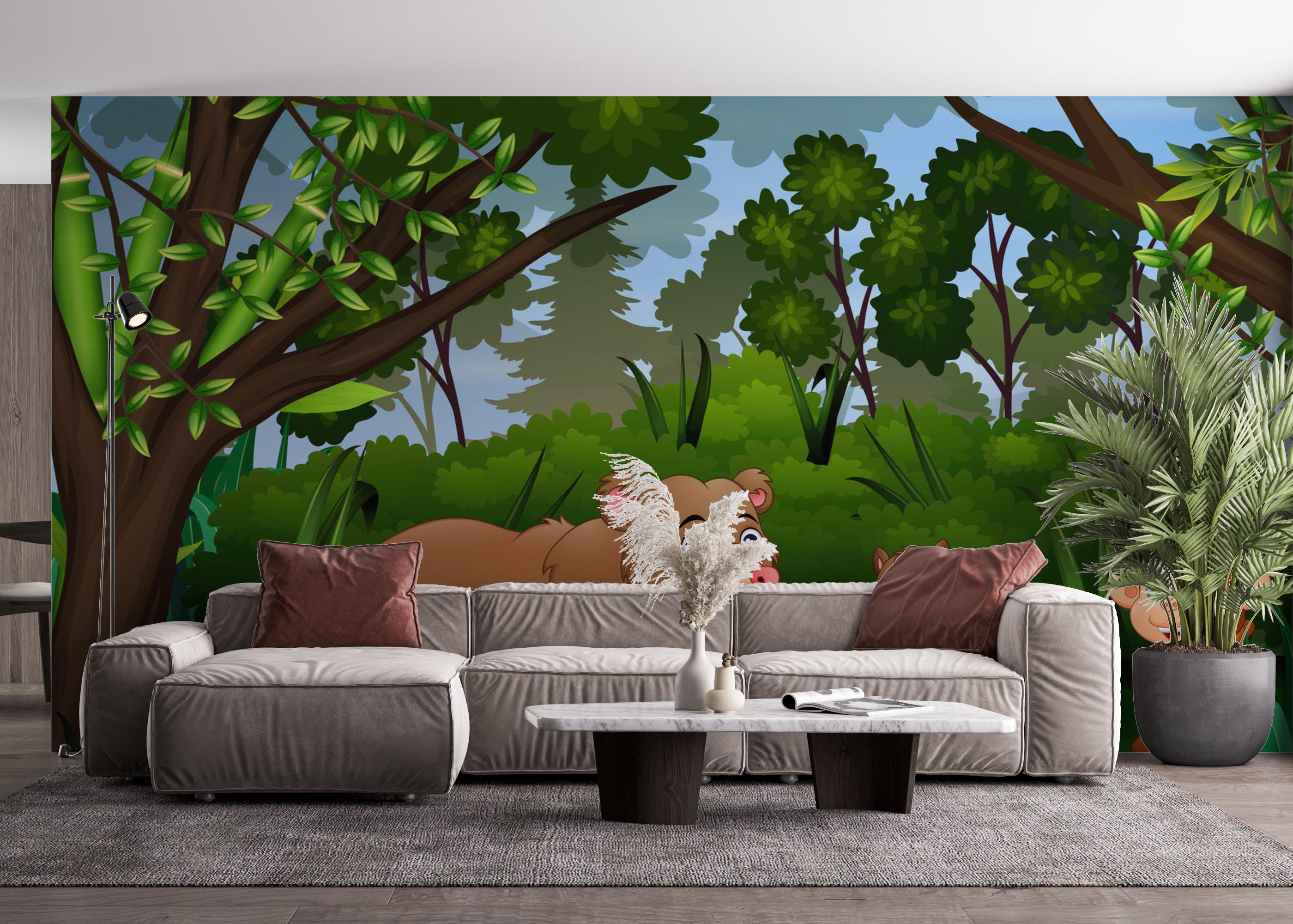 Fototapet Cute Bear Cartoon mockup 4