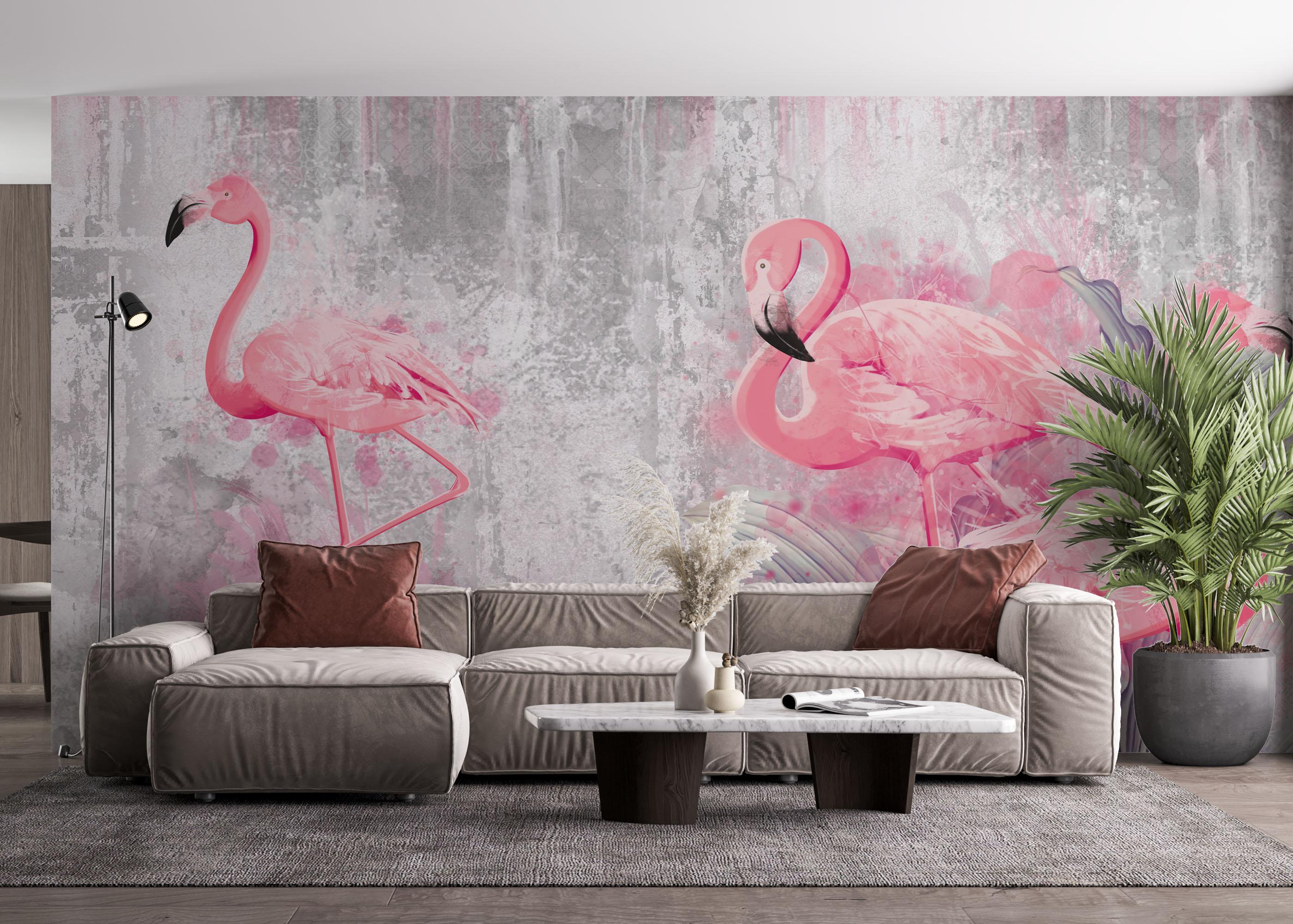 Fototapet Grungy Flamingo mockup 4