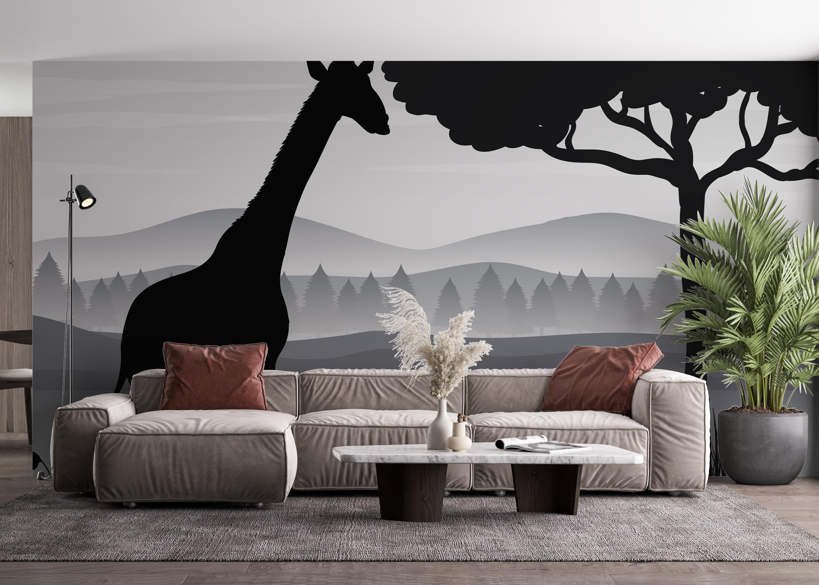 Fototapet Zebra Shilouette Art mockup 4