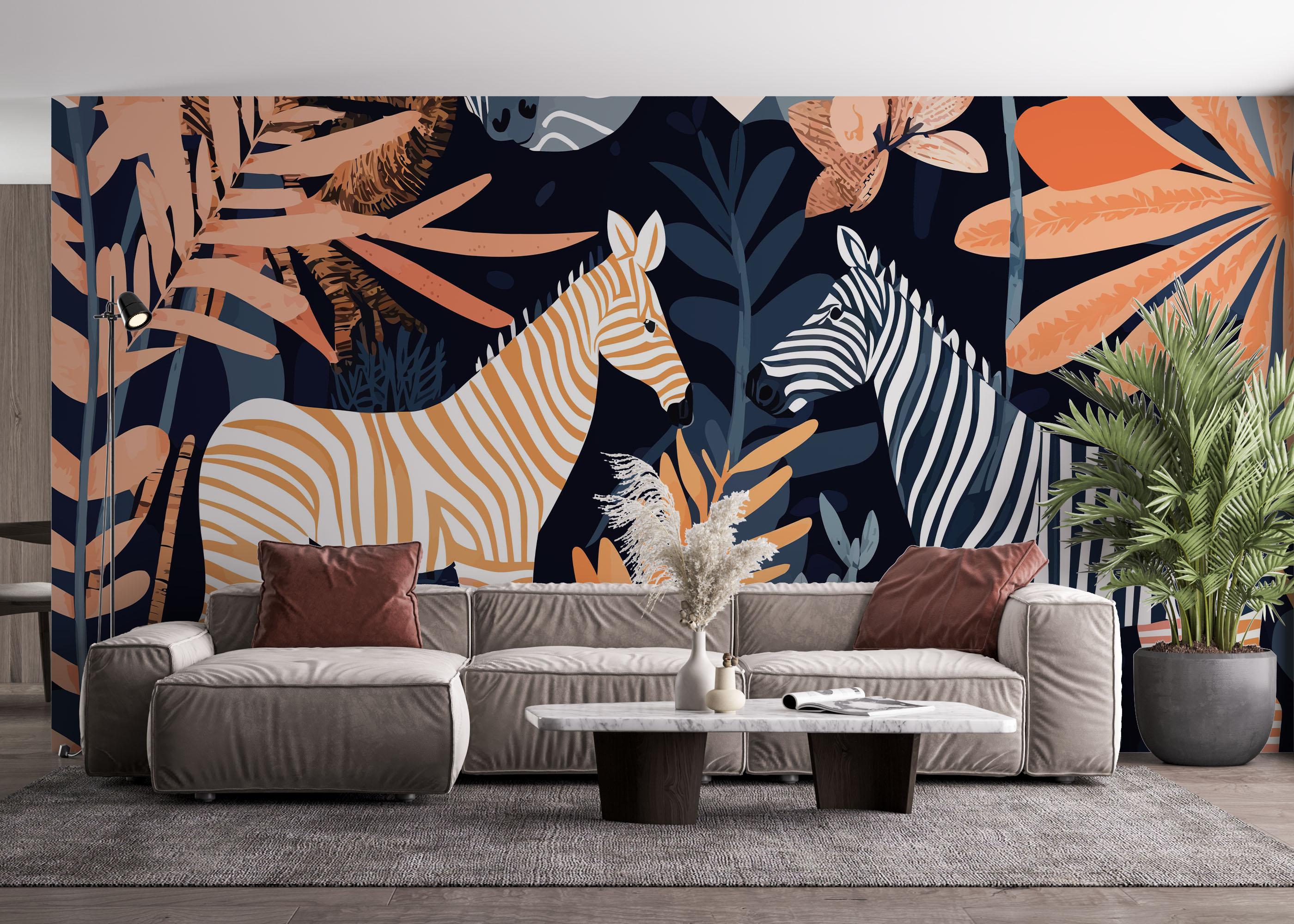 Fototapet Zebra Wall Art mockup 4