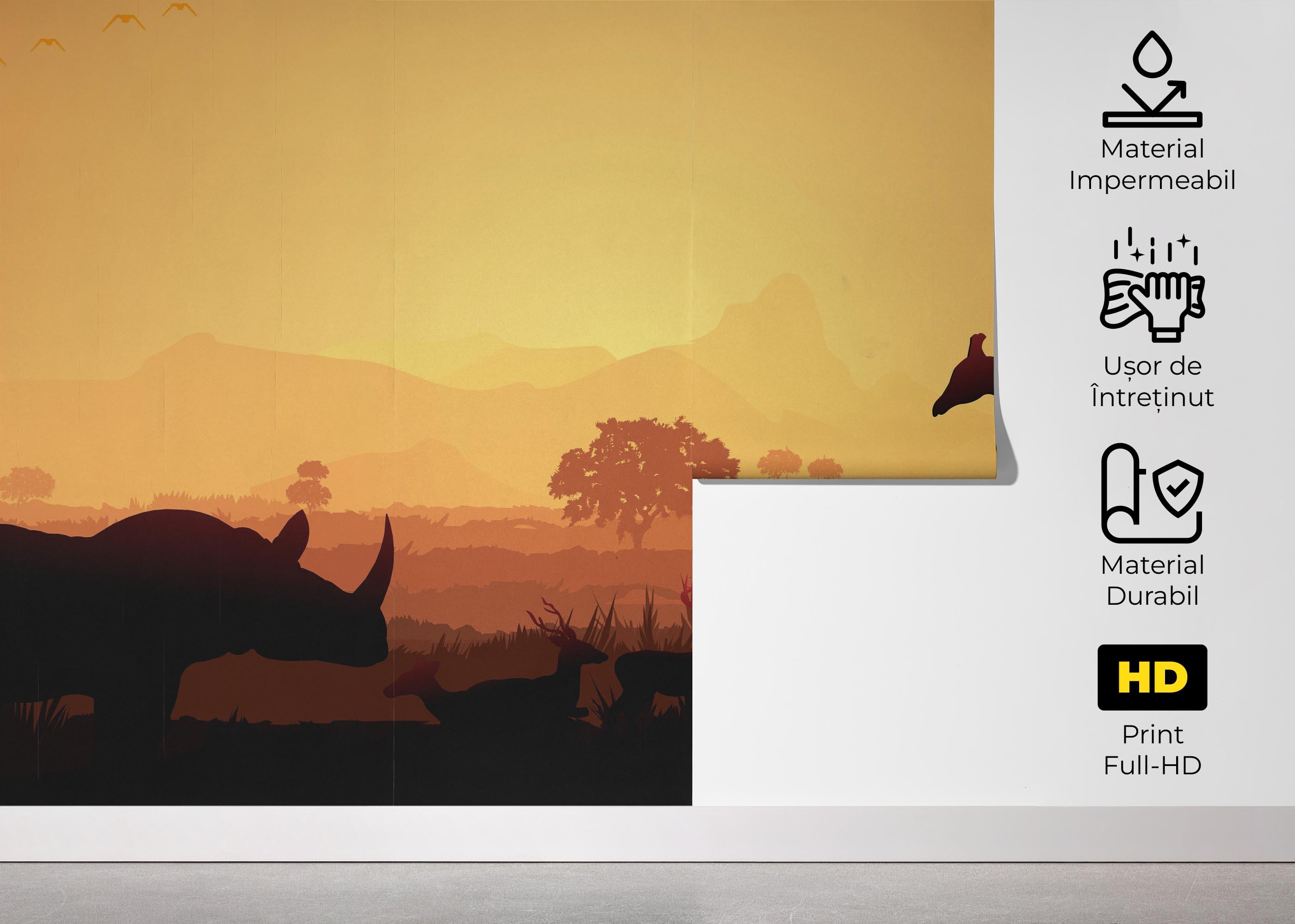 Fototapet Animal Sunset View mockup 5