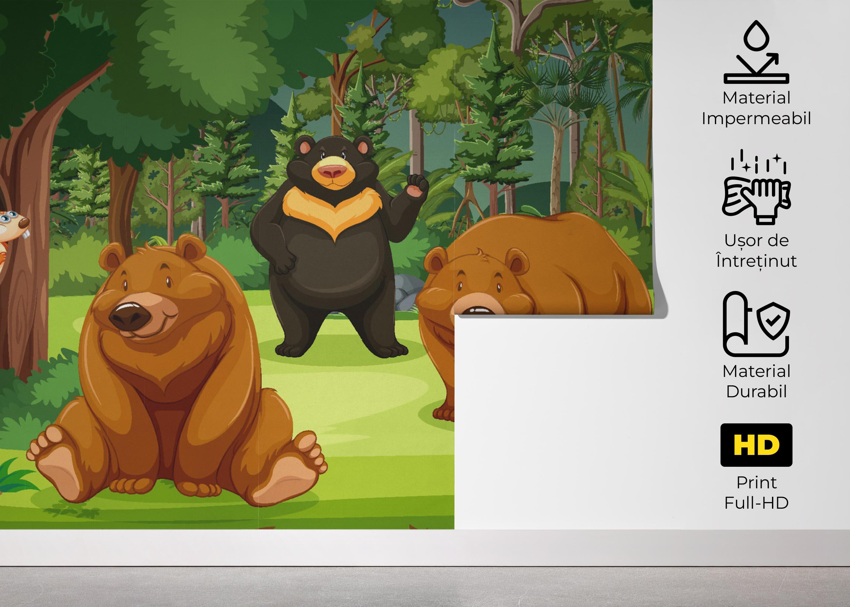 Fototapet Bear Family mockup 5