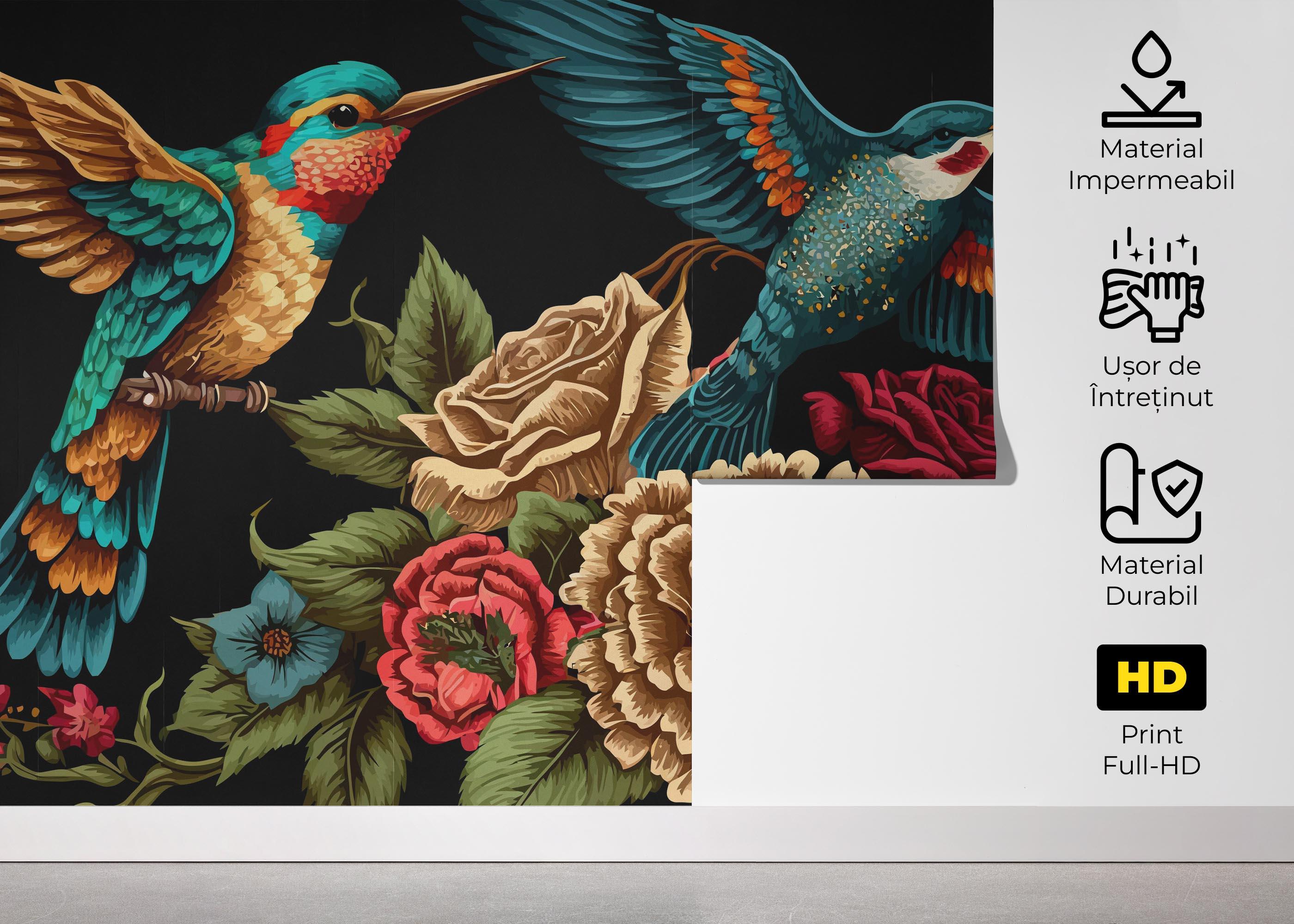 Fototapet Blue Bird Art mockup 5