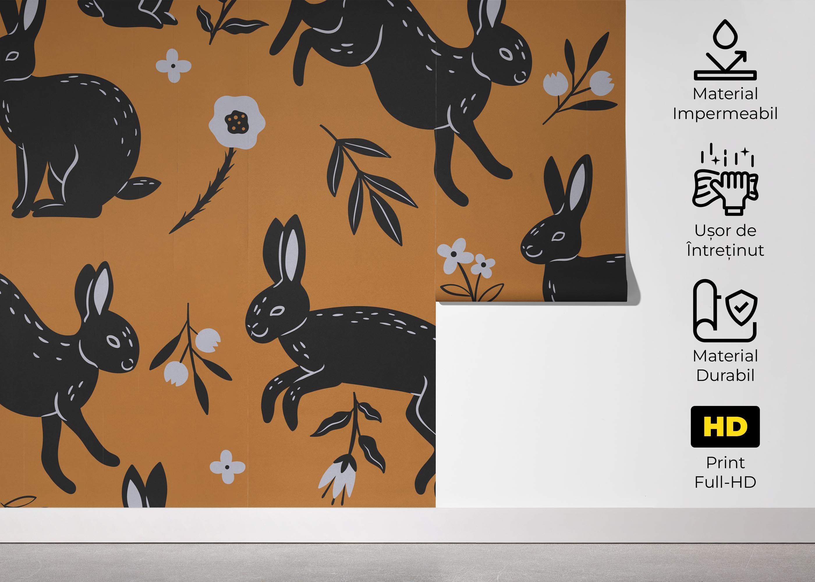 Fototapet Bunny Pattern Art mockup 5