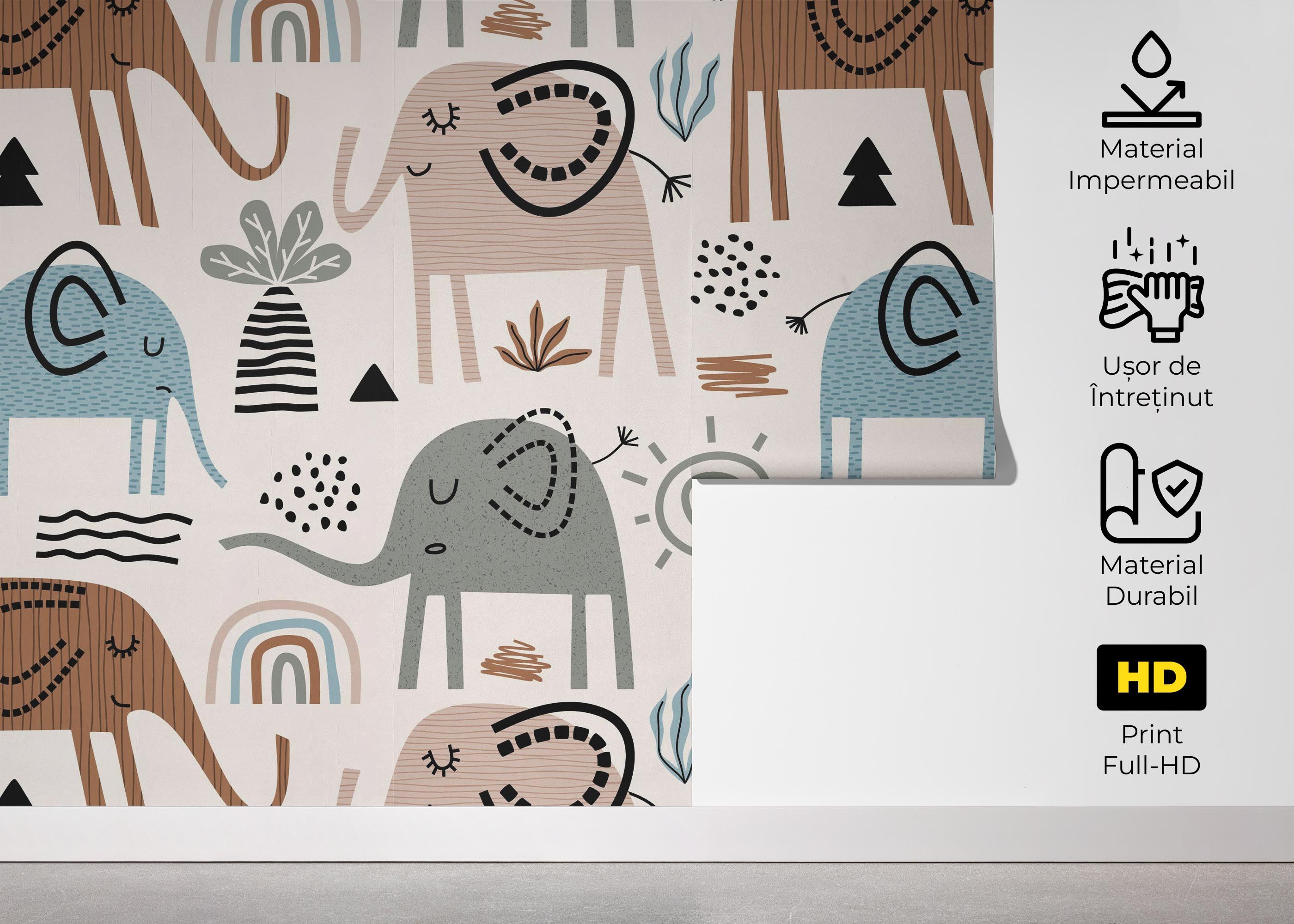 Cute Elephant Pattern mockup 5