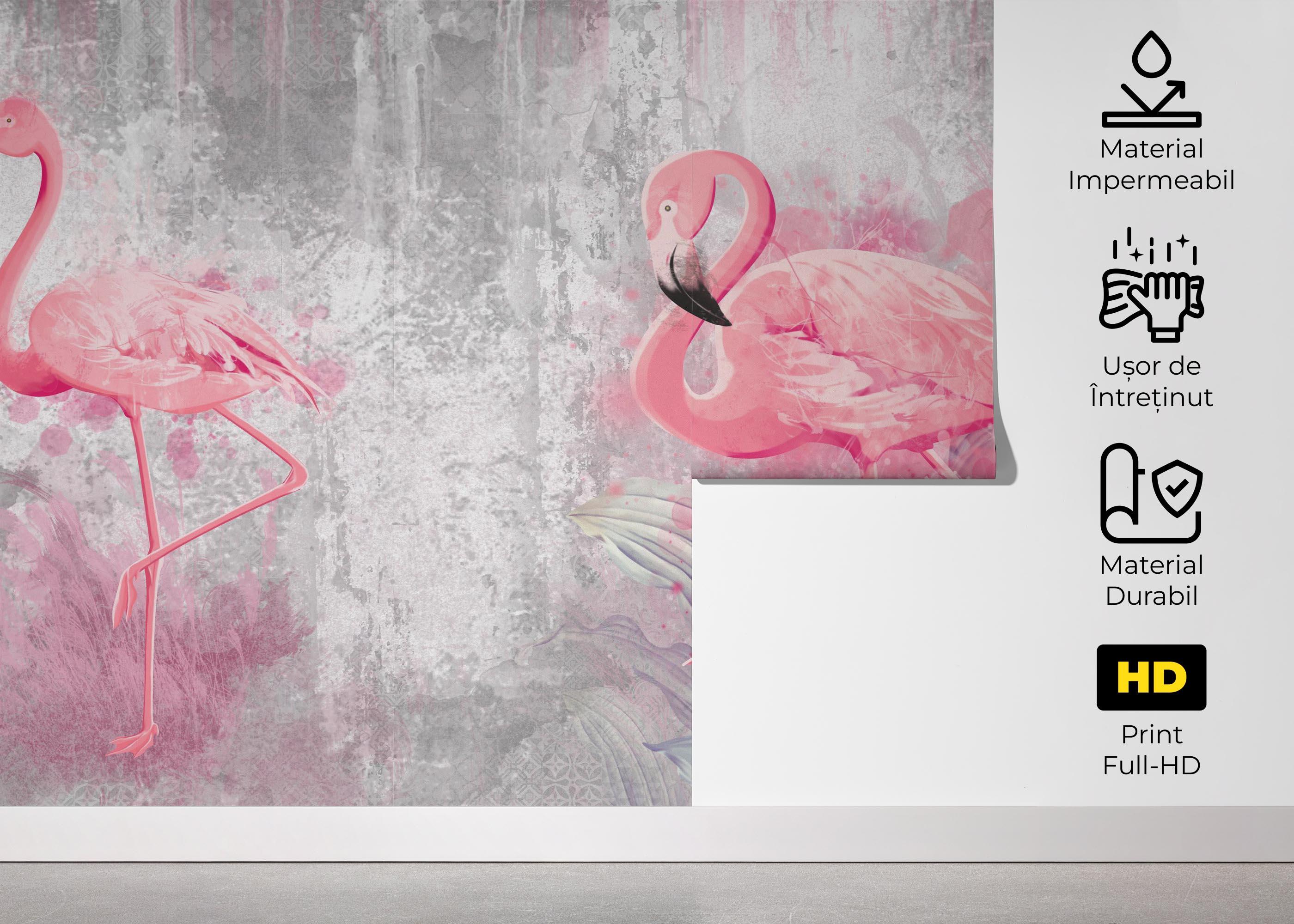 Fototapet Grungy Flamingo mockup 5