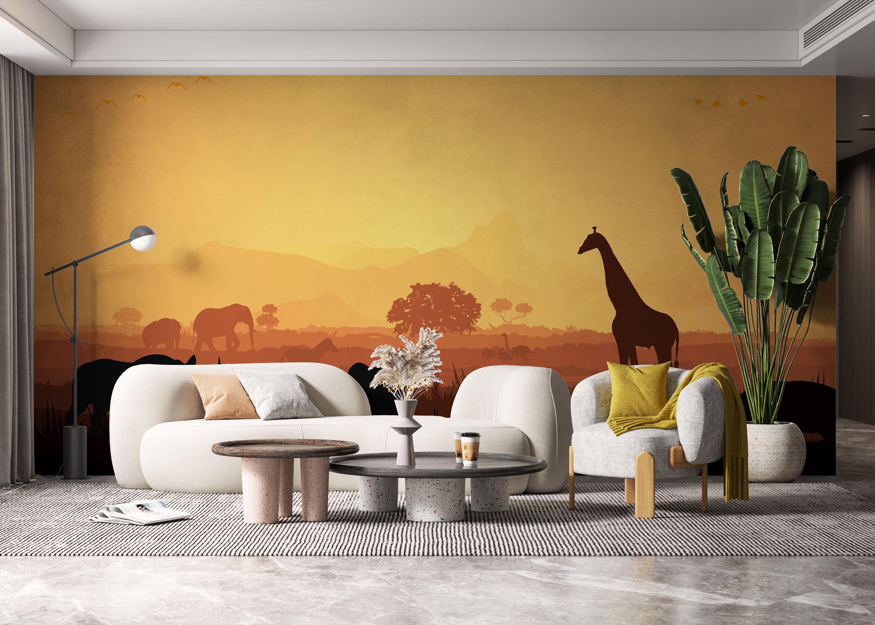 Fototapet Animal Forest Shilouette mockup 6