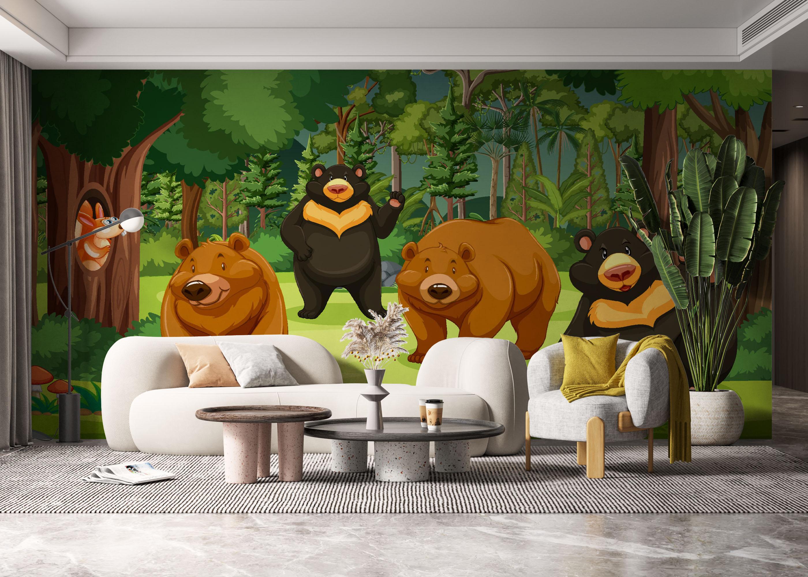 Fototapet Bear Family mockup 6