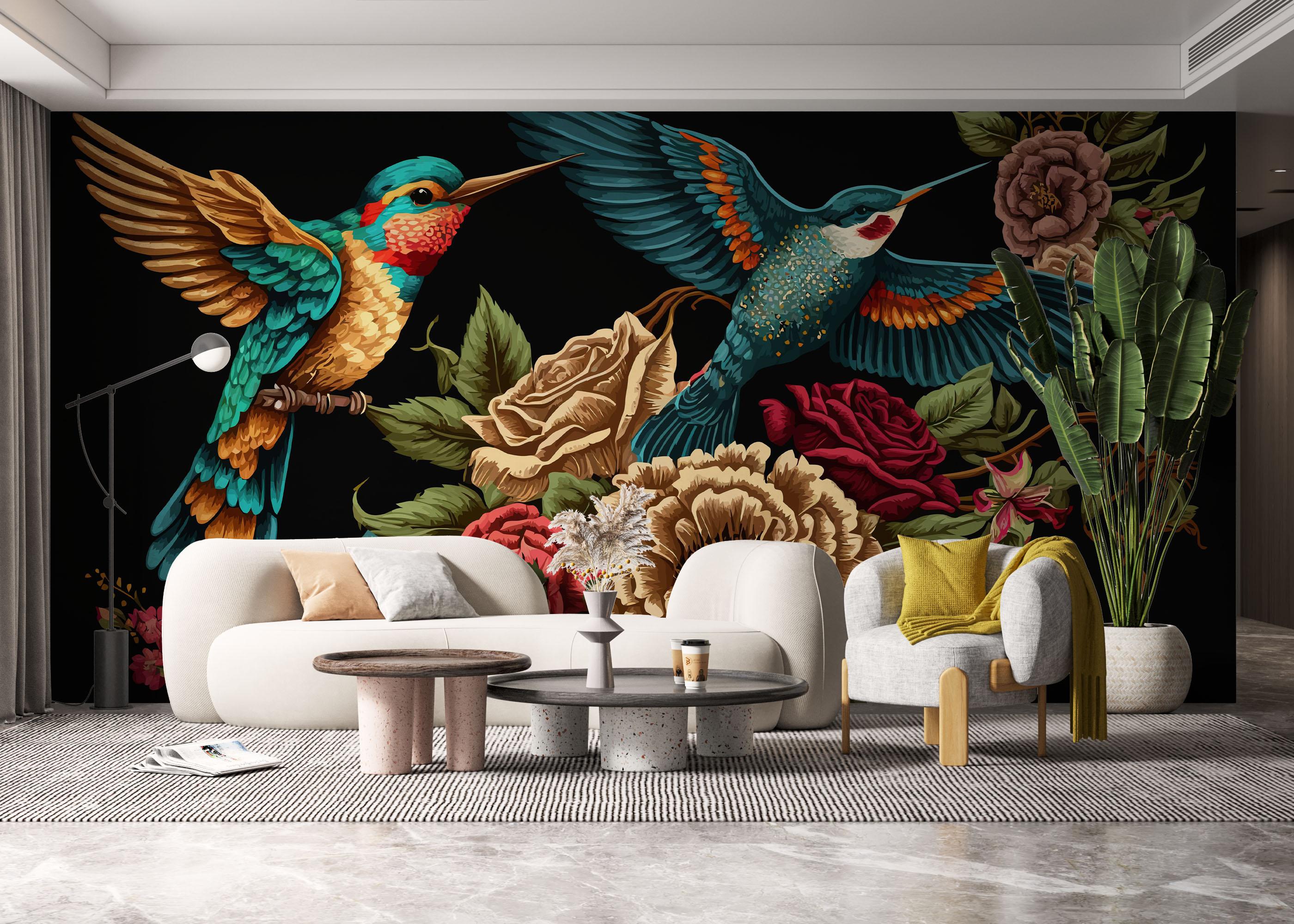 Fototapet Blue Bird Art mockup 6