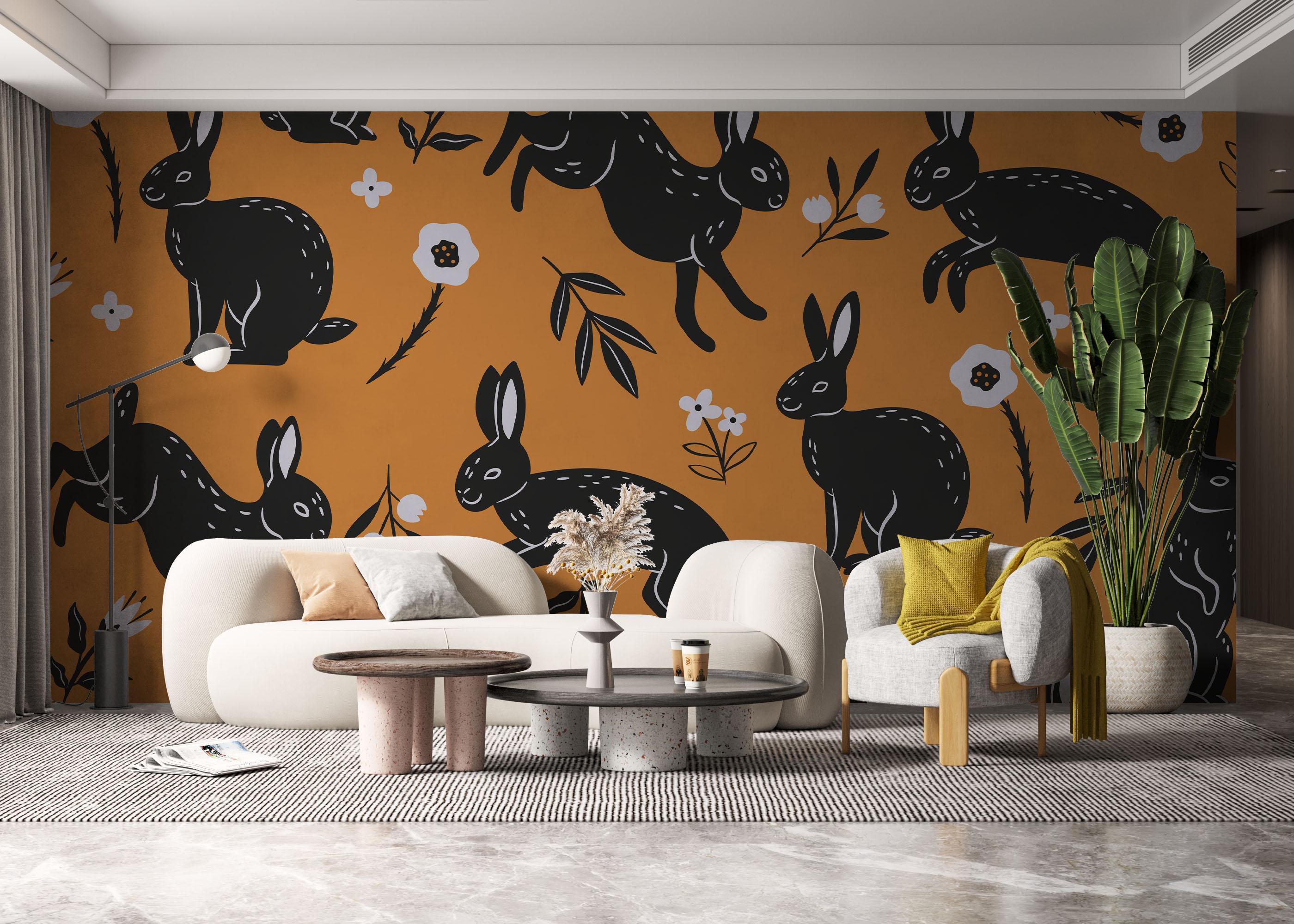 Fototapet Bunny Pattern Art mockup 6