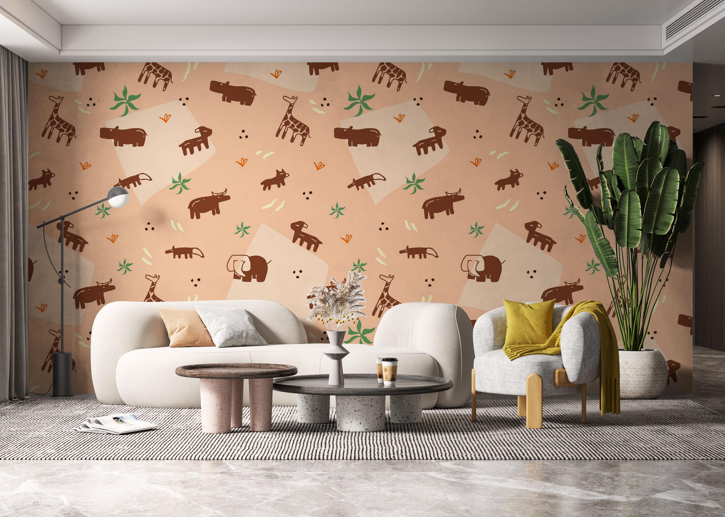 Fototapet Cute Safari Art mockup 6