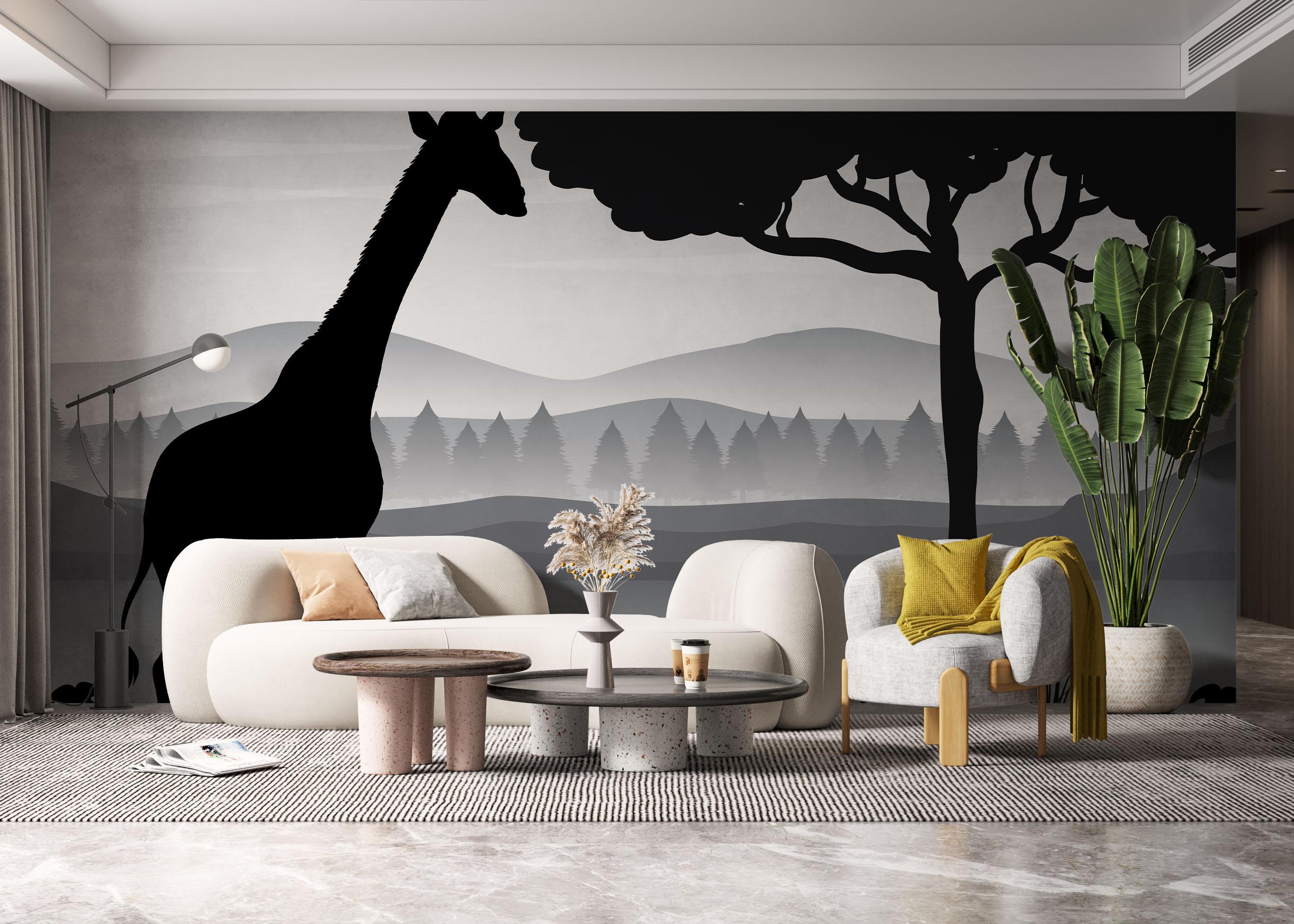 Fototapet Zebra Shilouette Art mockup 6