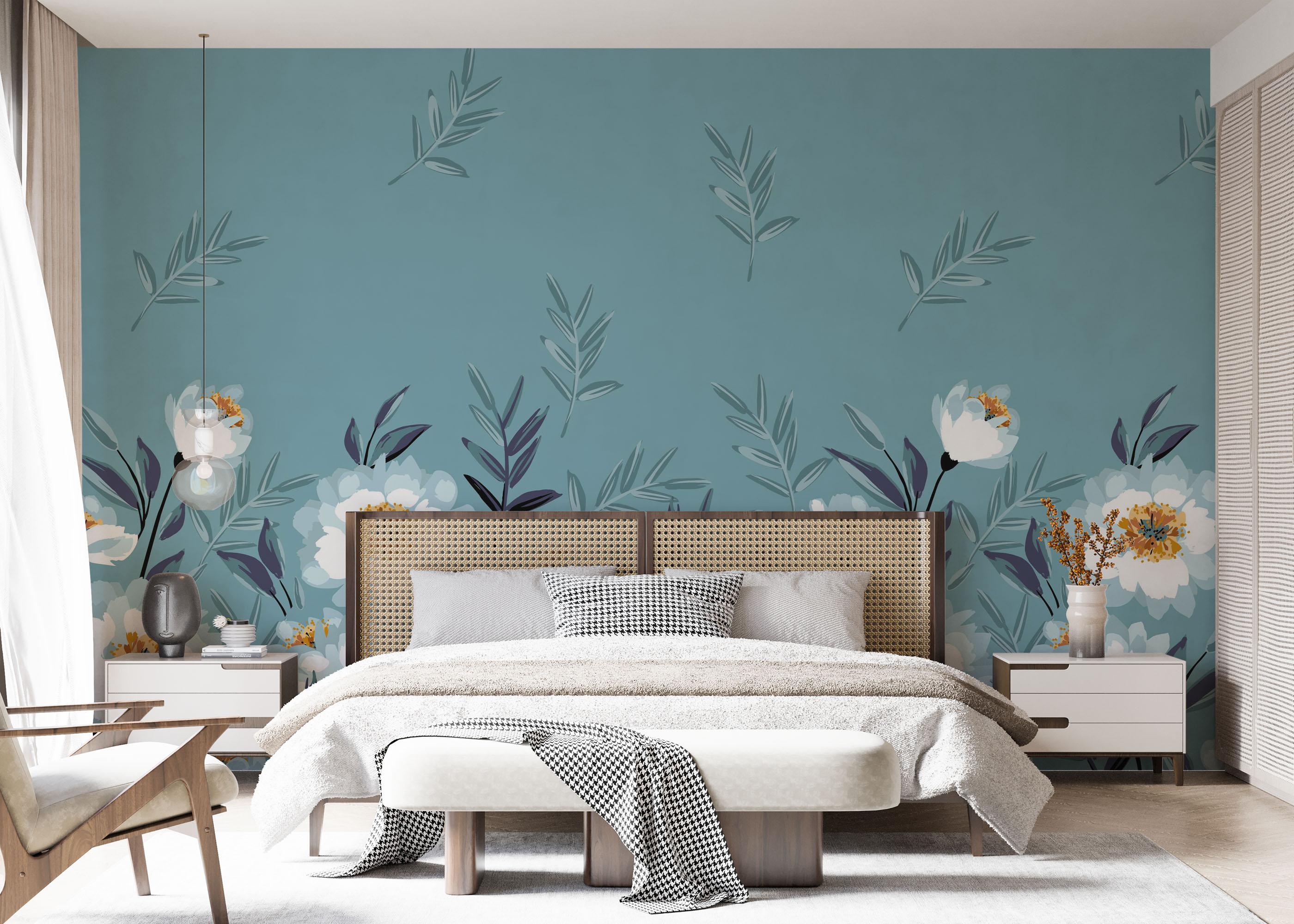 Fototapet Baby Blue Flower mockup 7