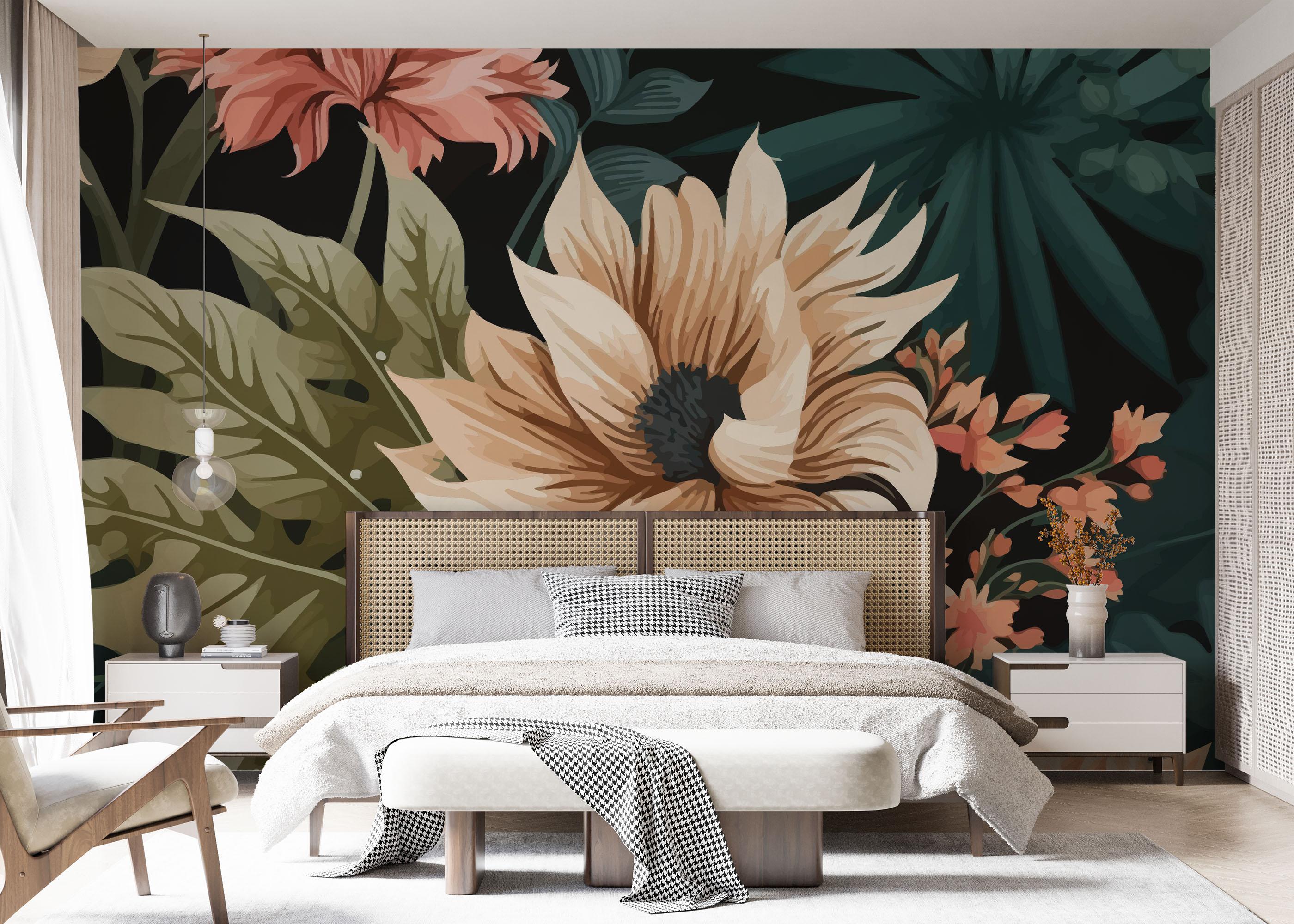 Fototapet Beautiful Cream Flower mockup 7