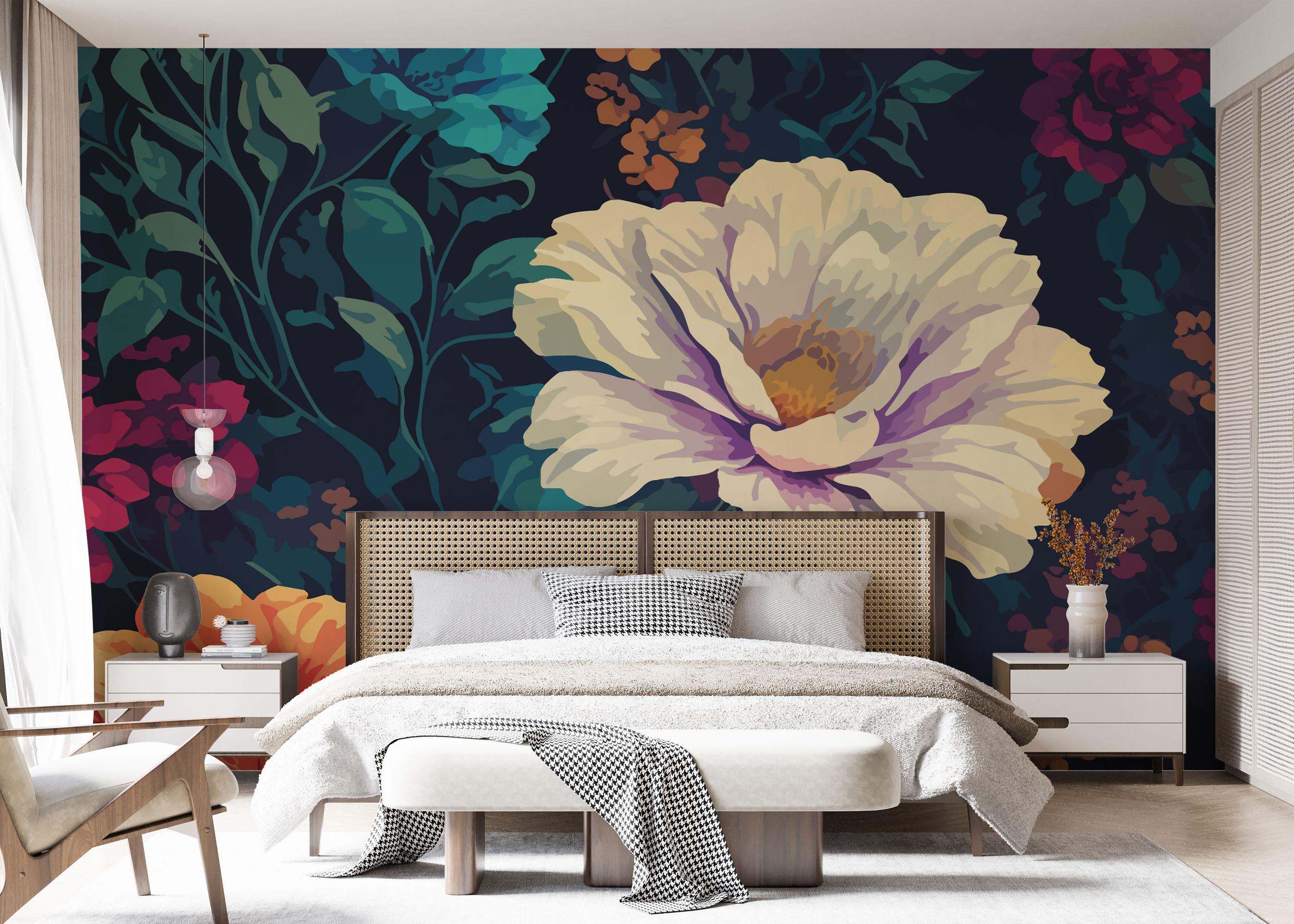 Fototapet Colorful Flowers Art mockup 7