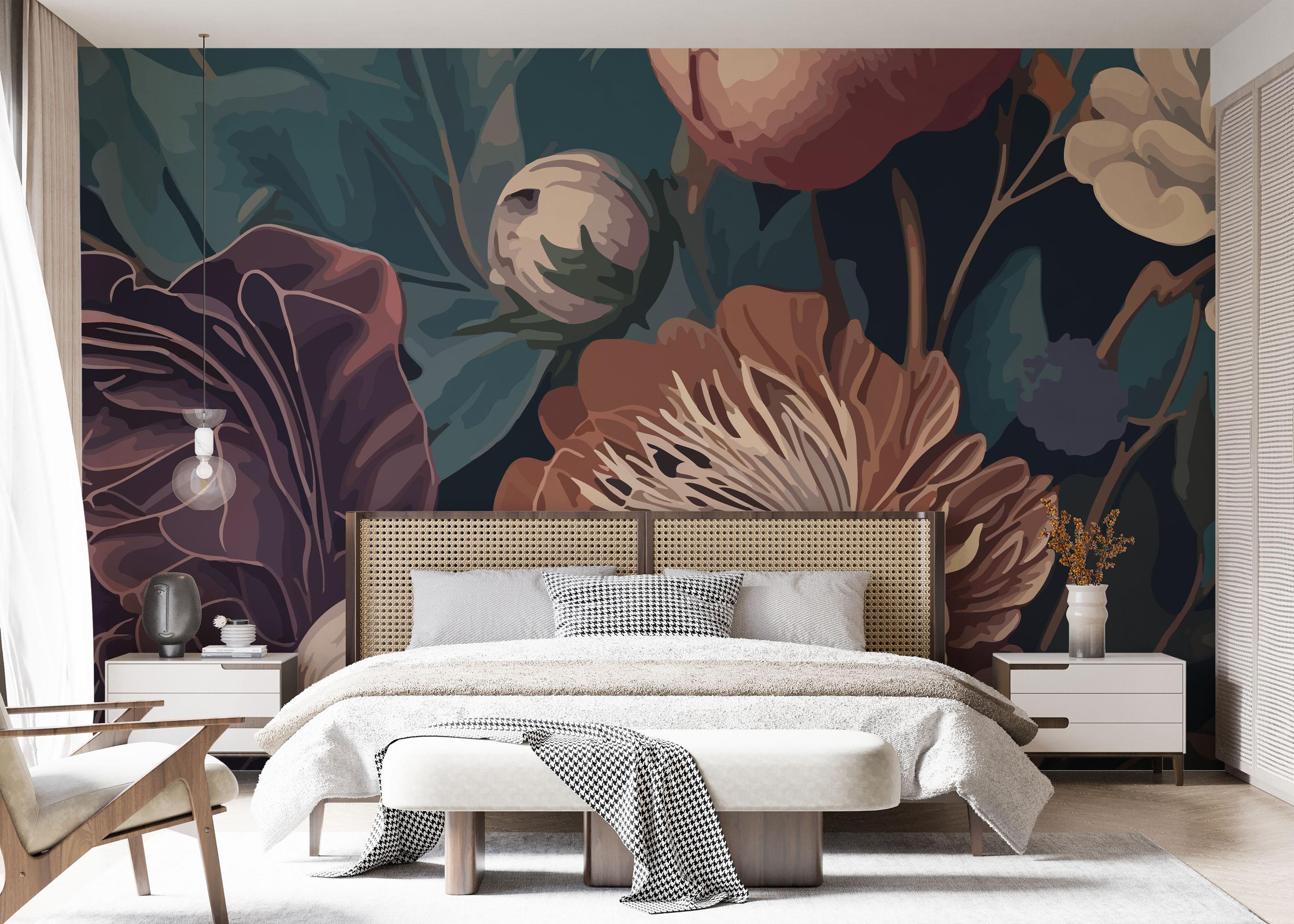 Fototapet Dark Orange Peony mockup 7