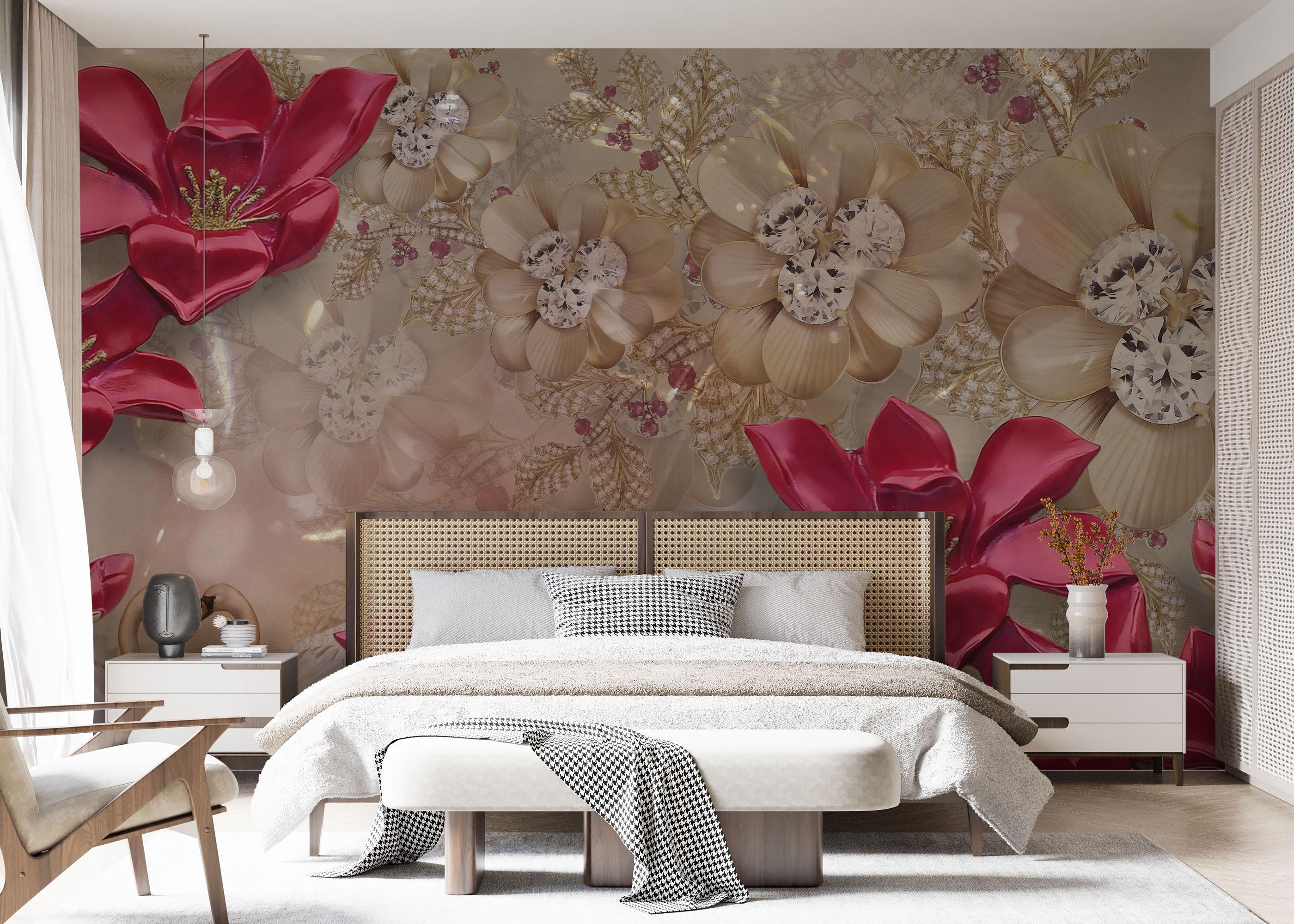 Fototapet Diamond Flowers mockup 7