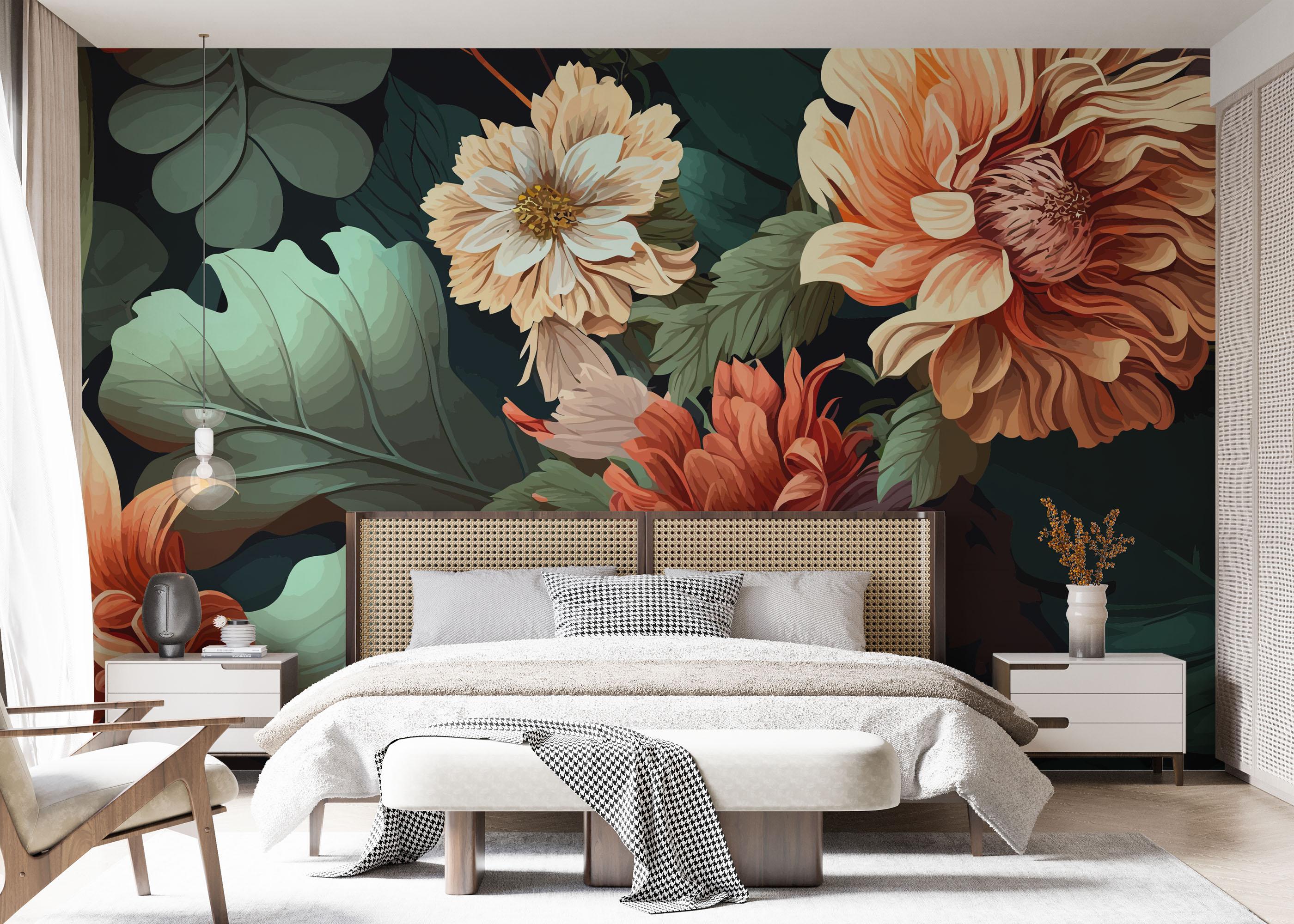 Fototapet Flower Beautiful Cream mockup 7