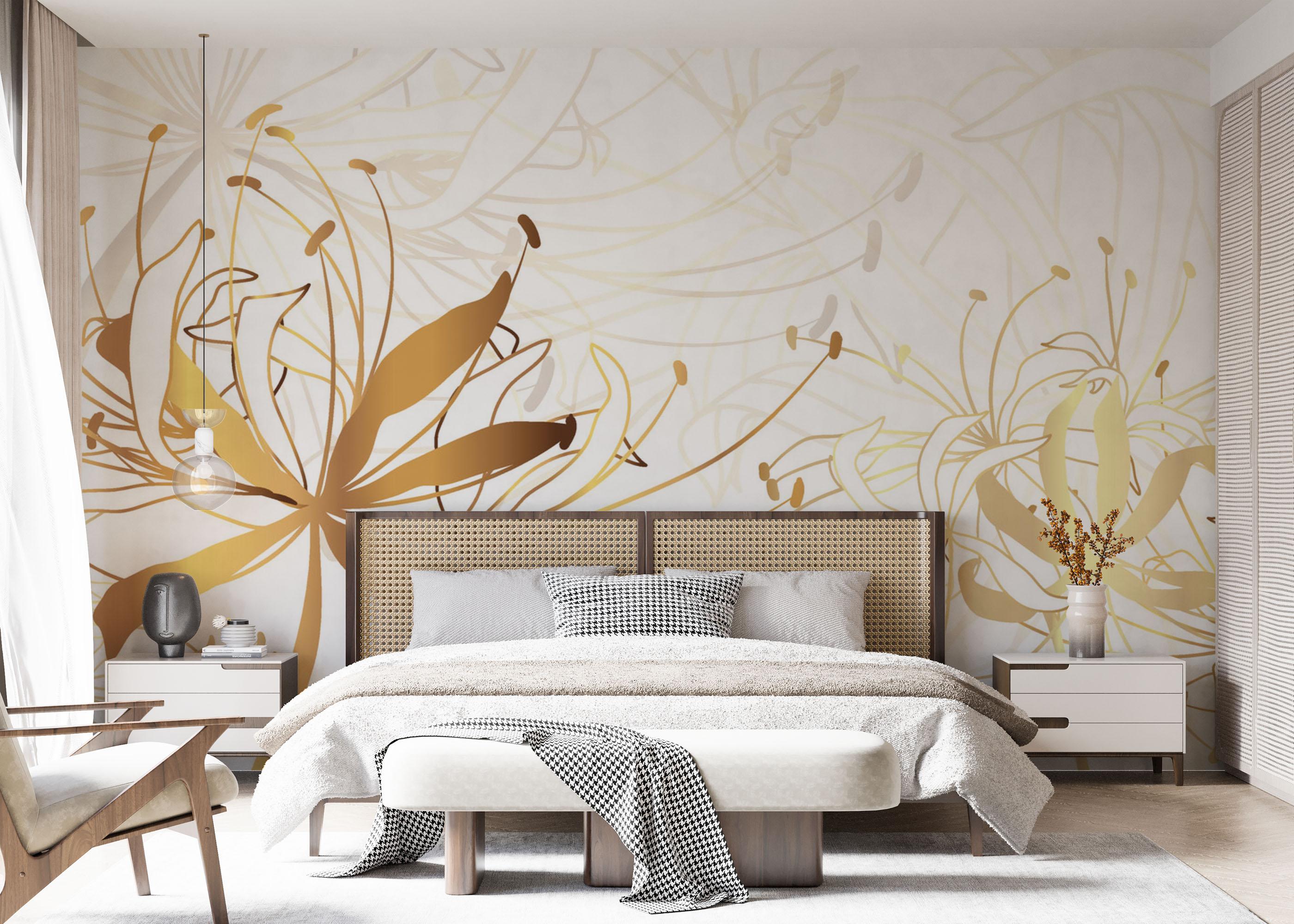 Fototapet Luxury Gold Floral mockup 7