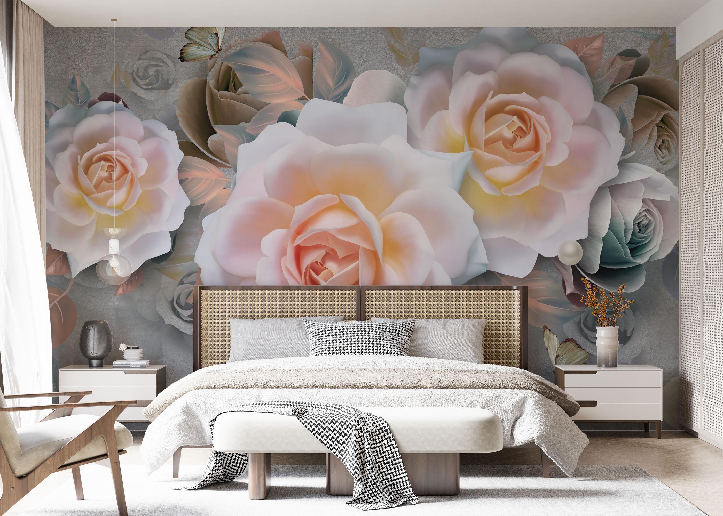 Fototapet Marzipan Rose mockup 7