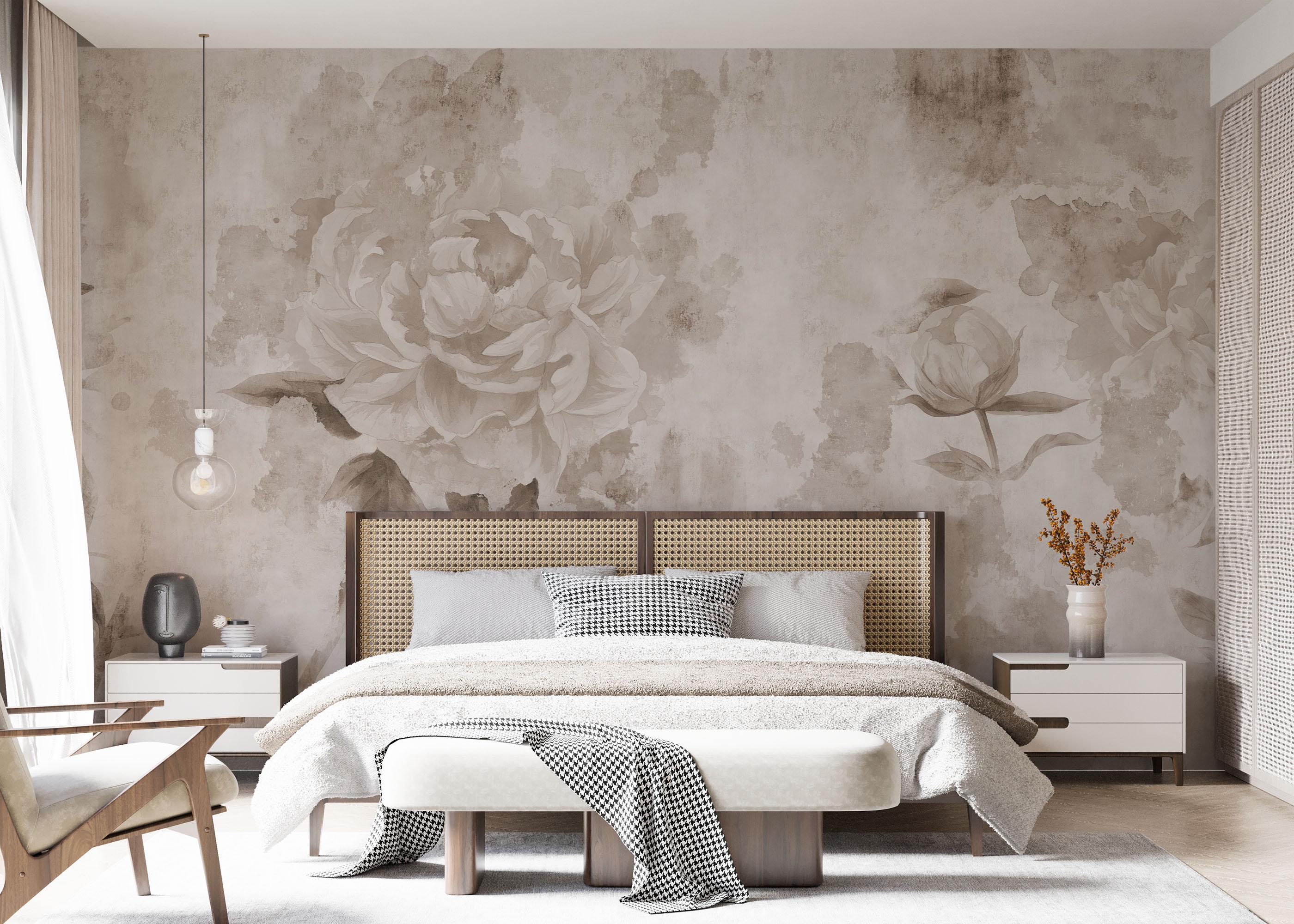 Fototapet Vintage Peonies mockup 7