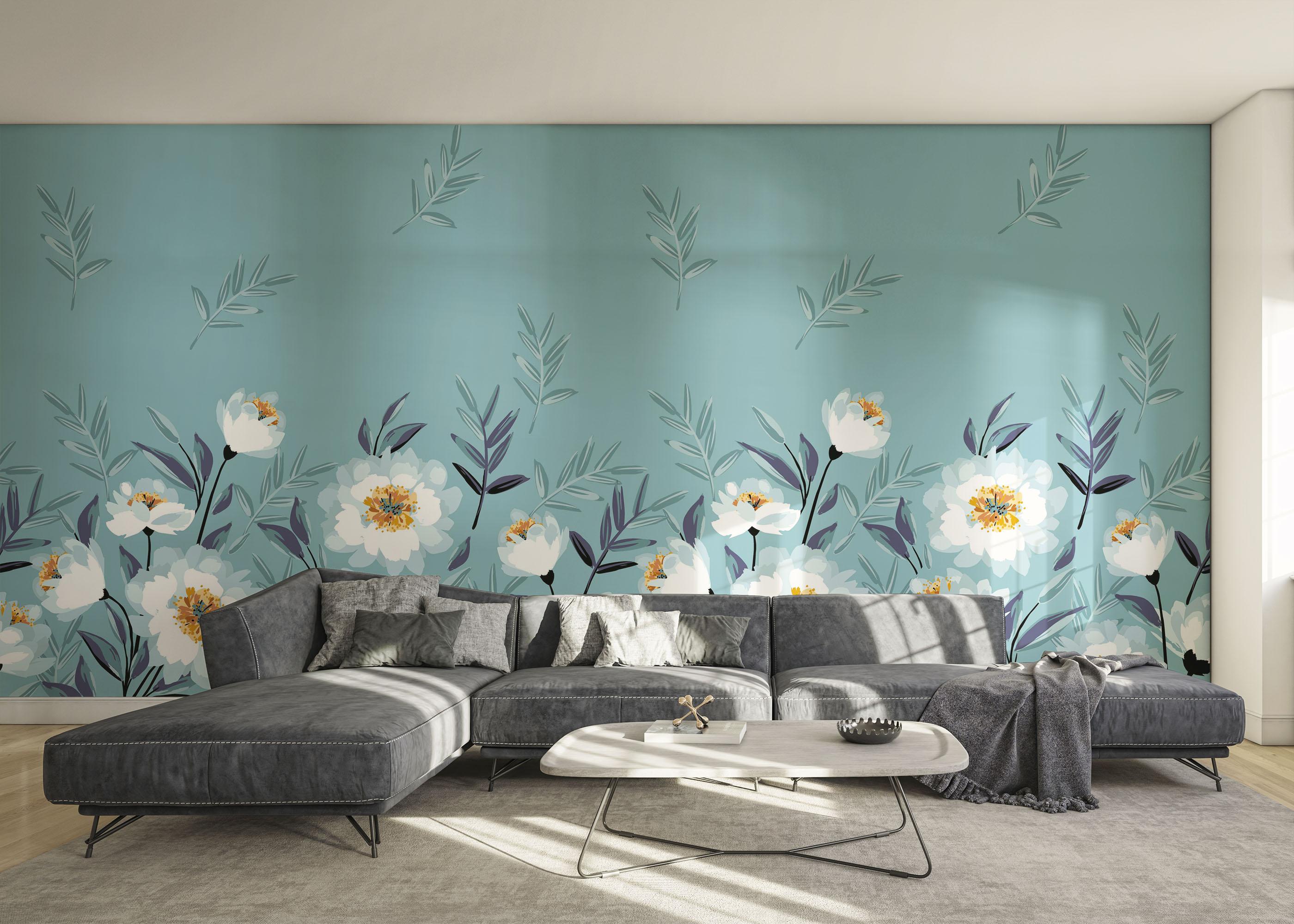 Fototapet Baby Blue Flower mockup 0