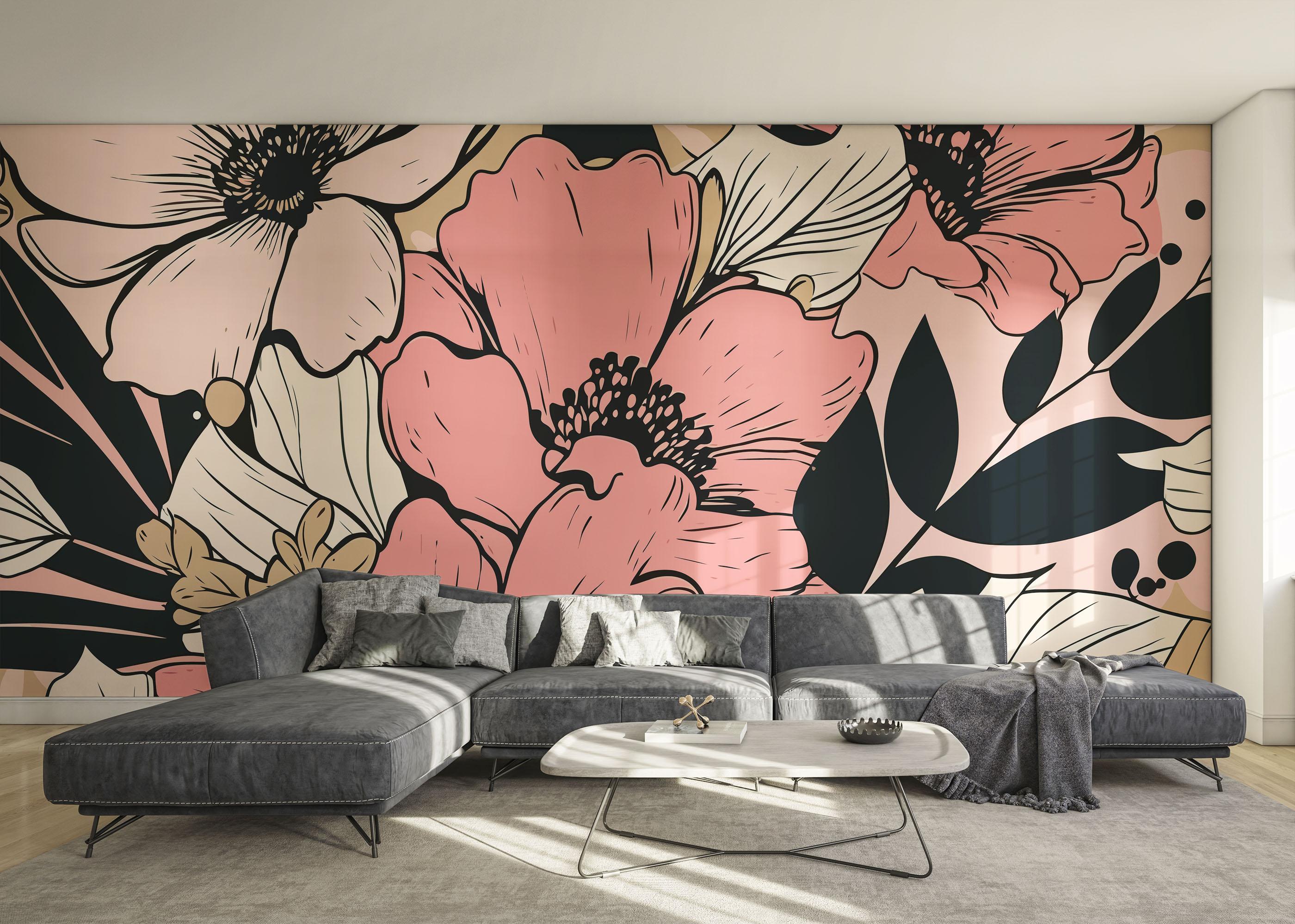 Fototapet Close Pink Flower mockup 0