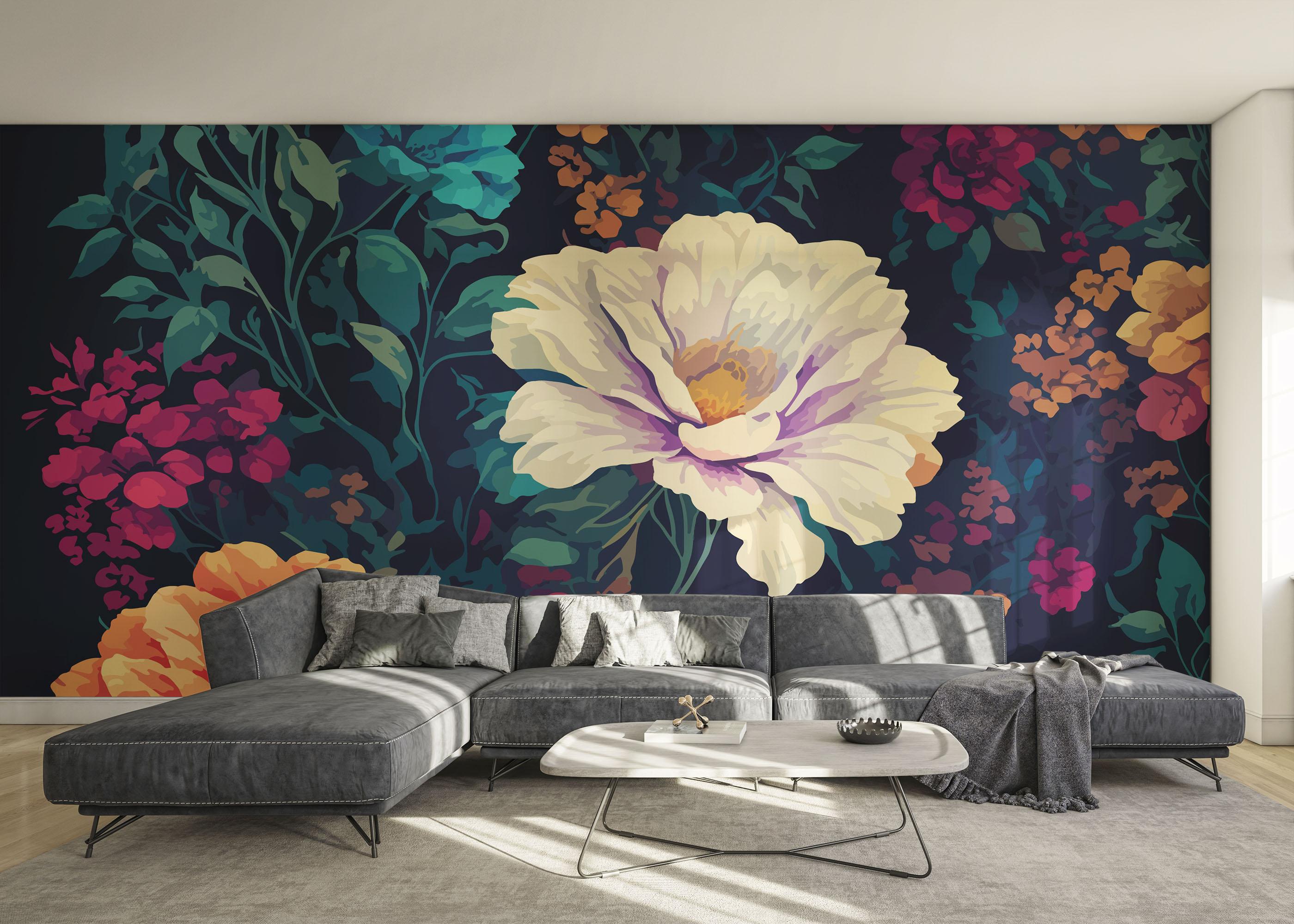 Fototapet Colorful Flowers Art mockup 0