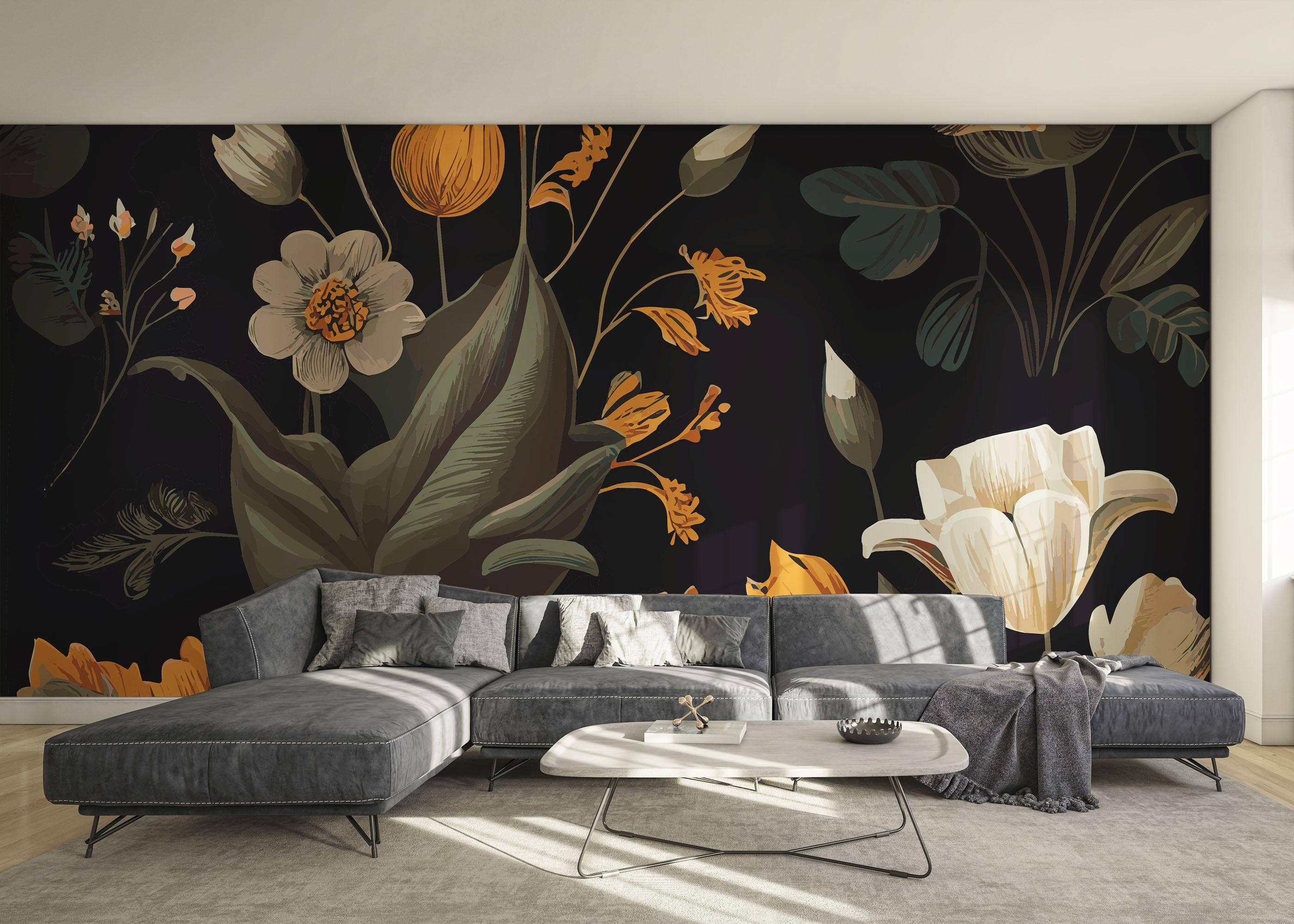 Fototapet Cream Tulip Art mockup 0