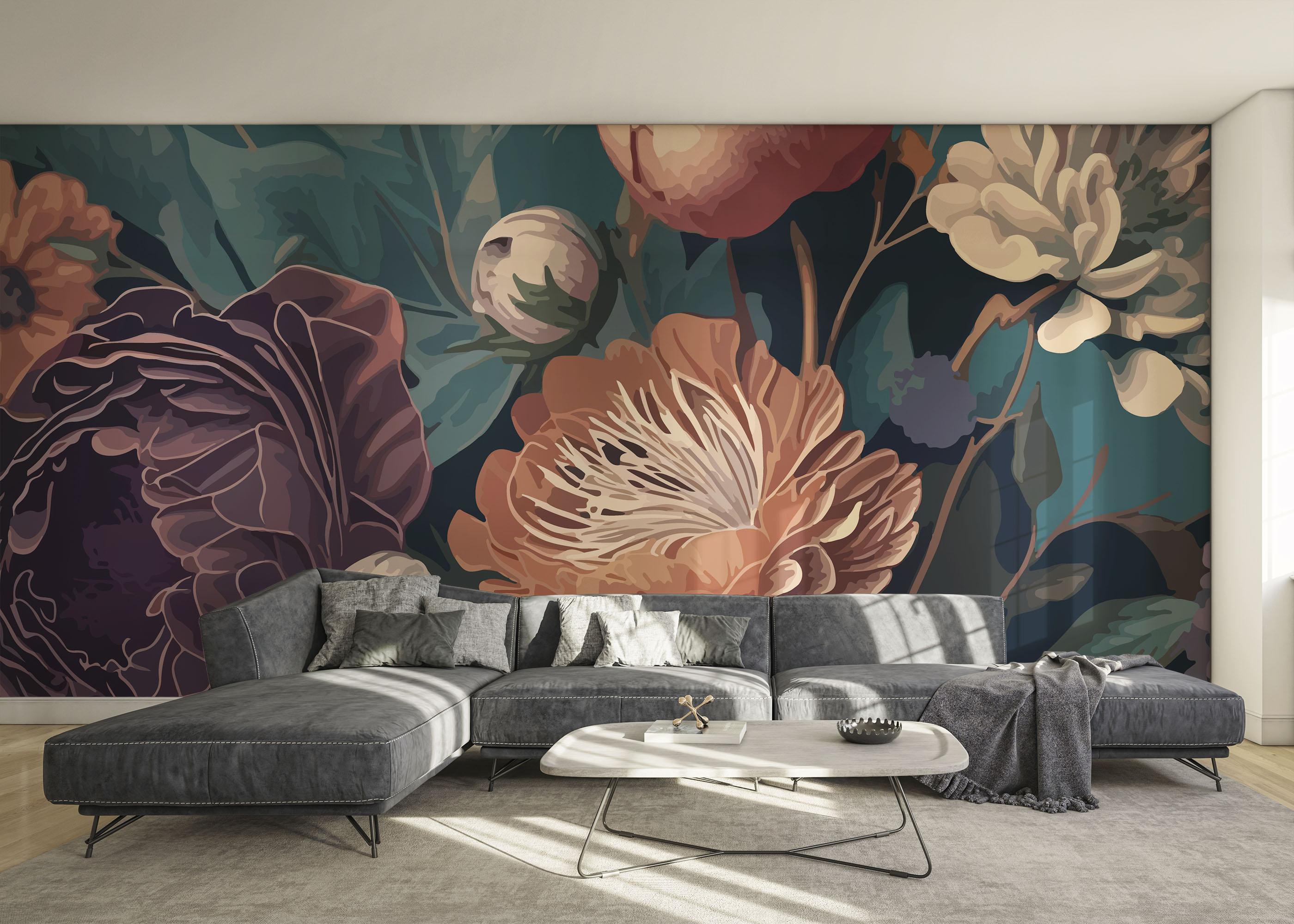 Fototapet Dark Orange Peony mockup 0