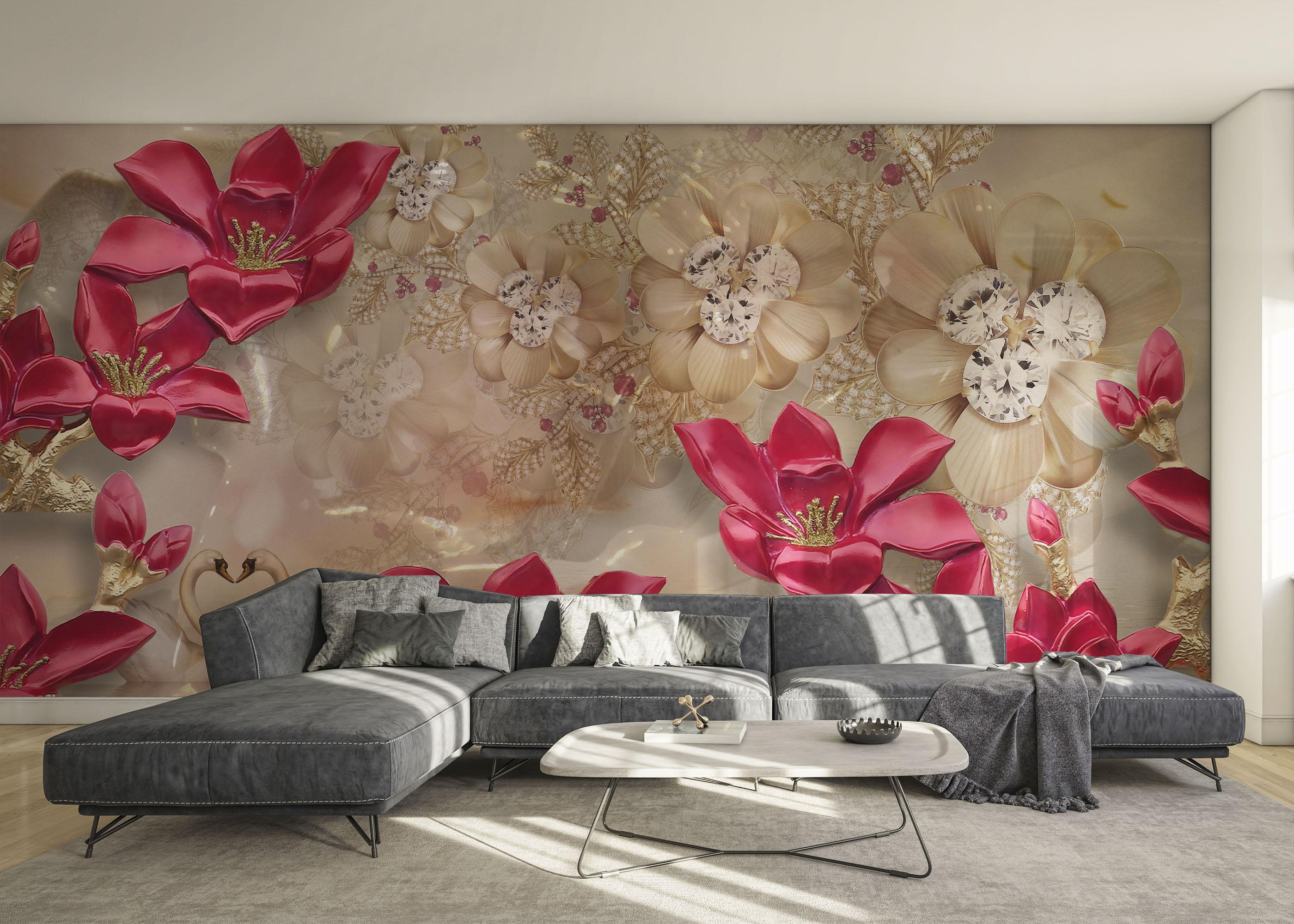 Fototapet Diamond Flowers mockup 0