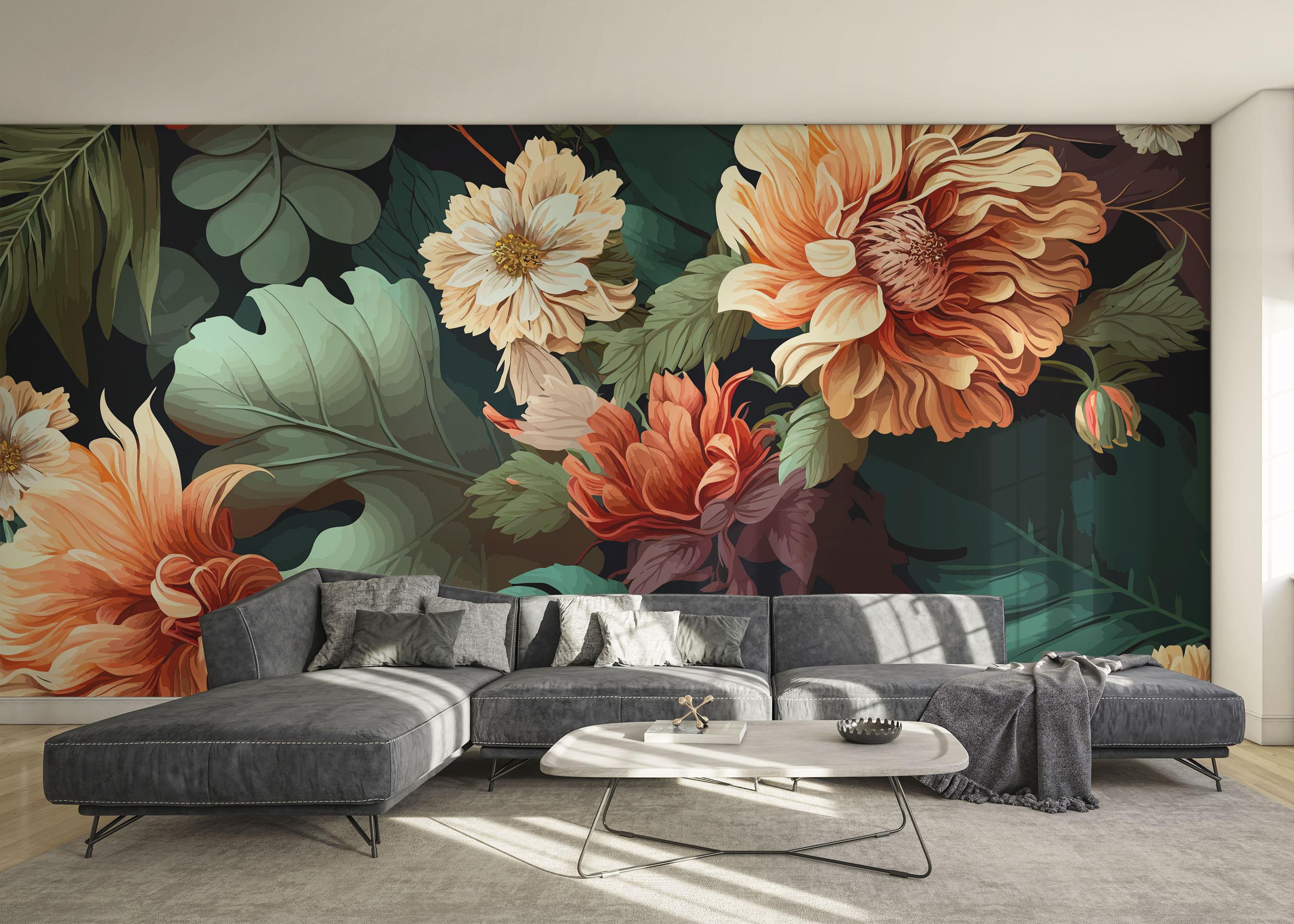 Fototapet Flower Beautiful Cream mockup 0