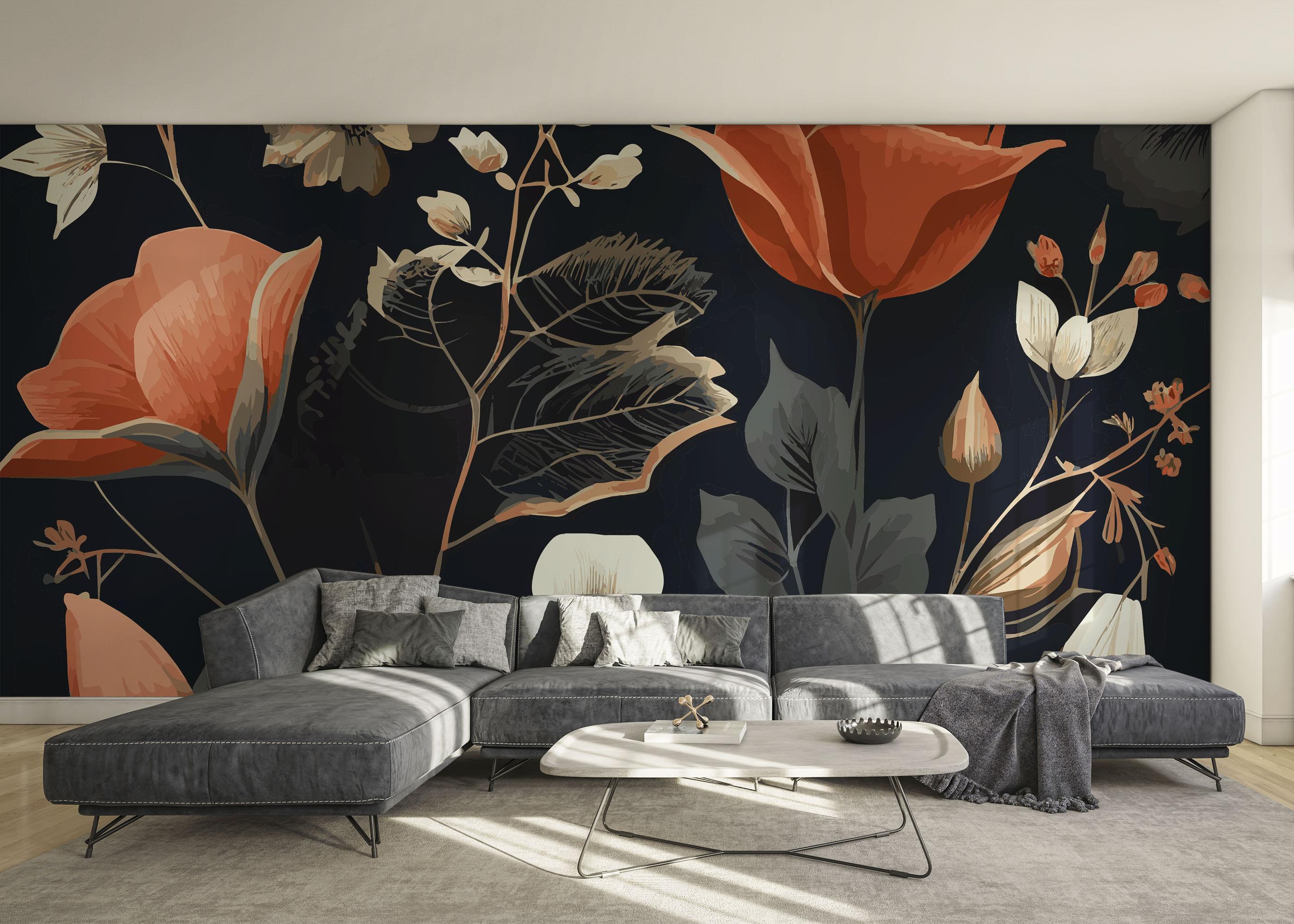 Fototapet Grey Leaf Tulip mockup 0