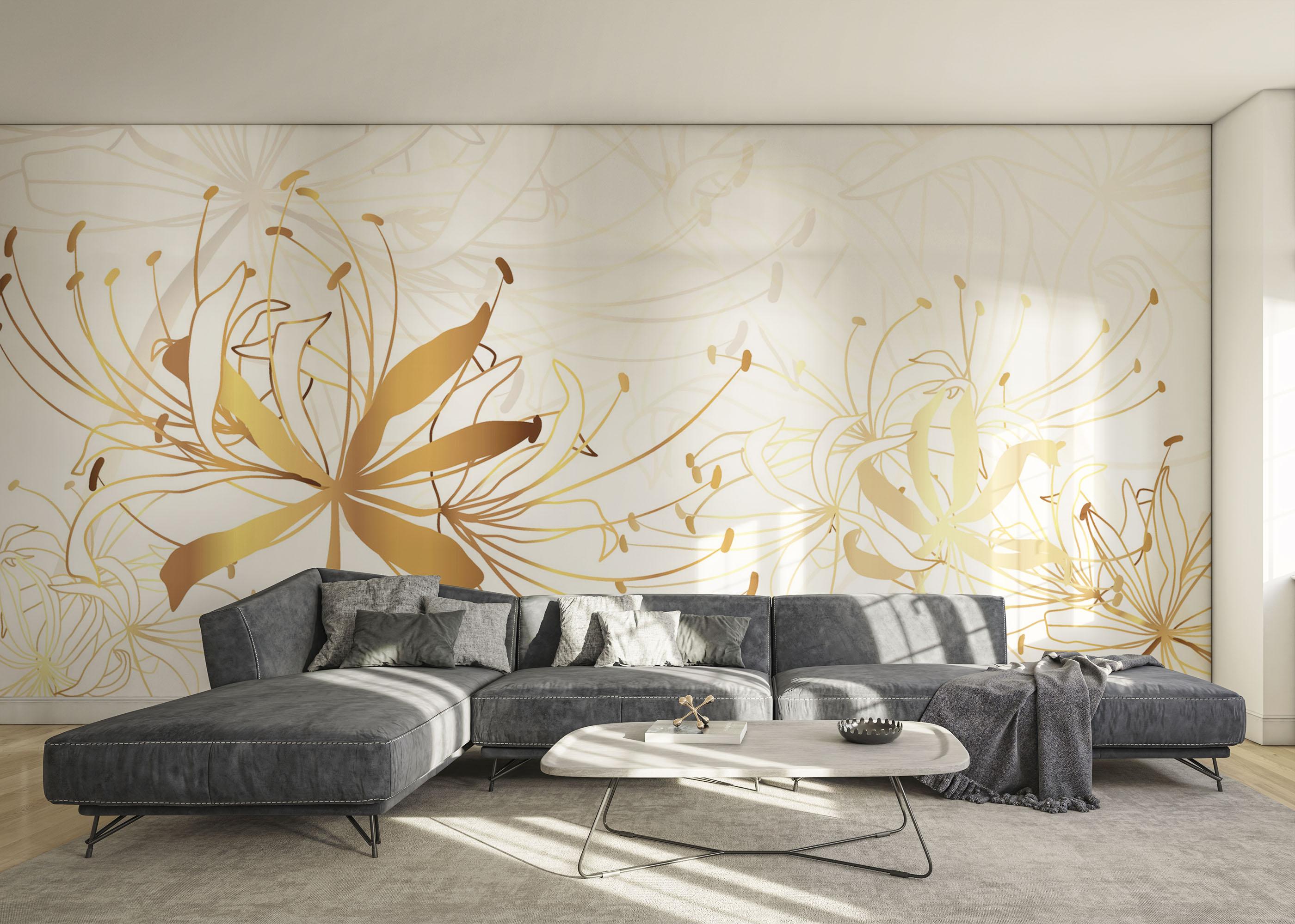 Fototapet Luxury Gold Floral mockup 0