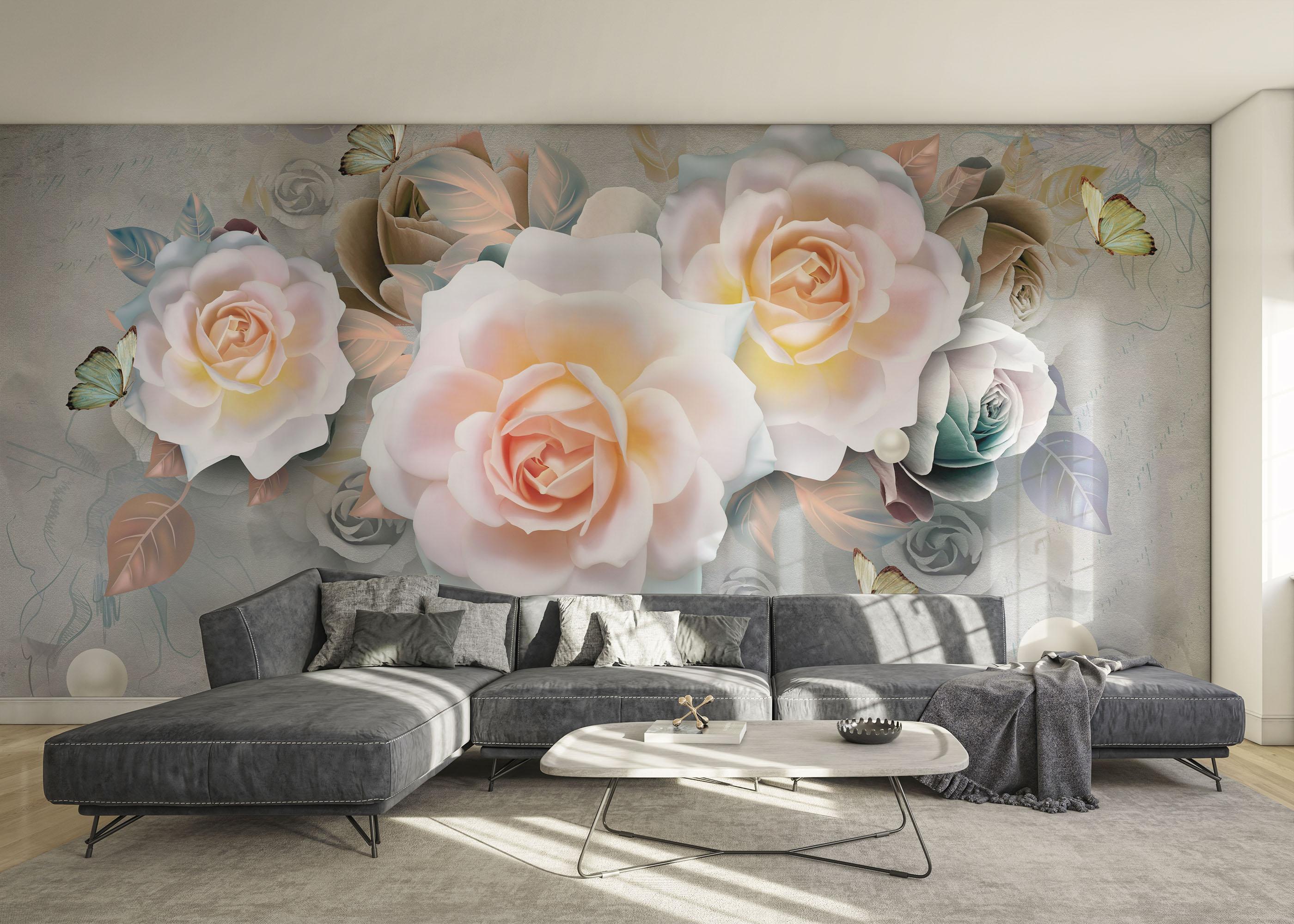 Fototapet Marzipan Rose mockup 0