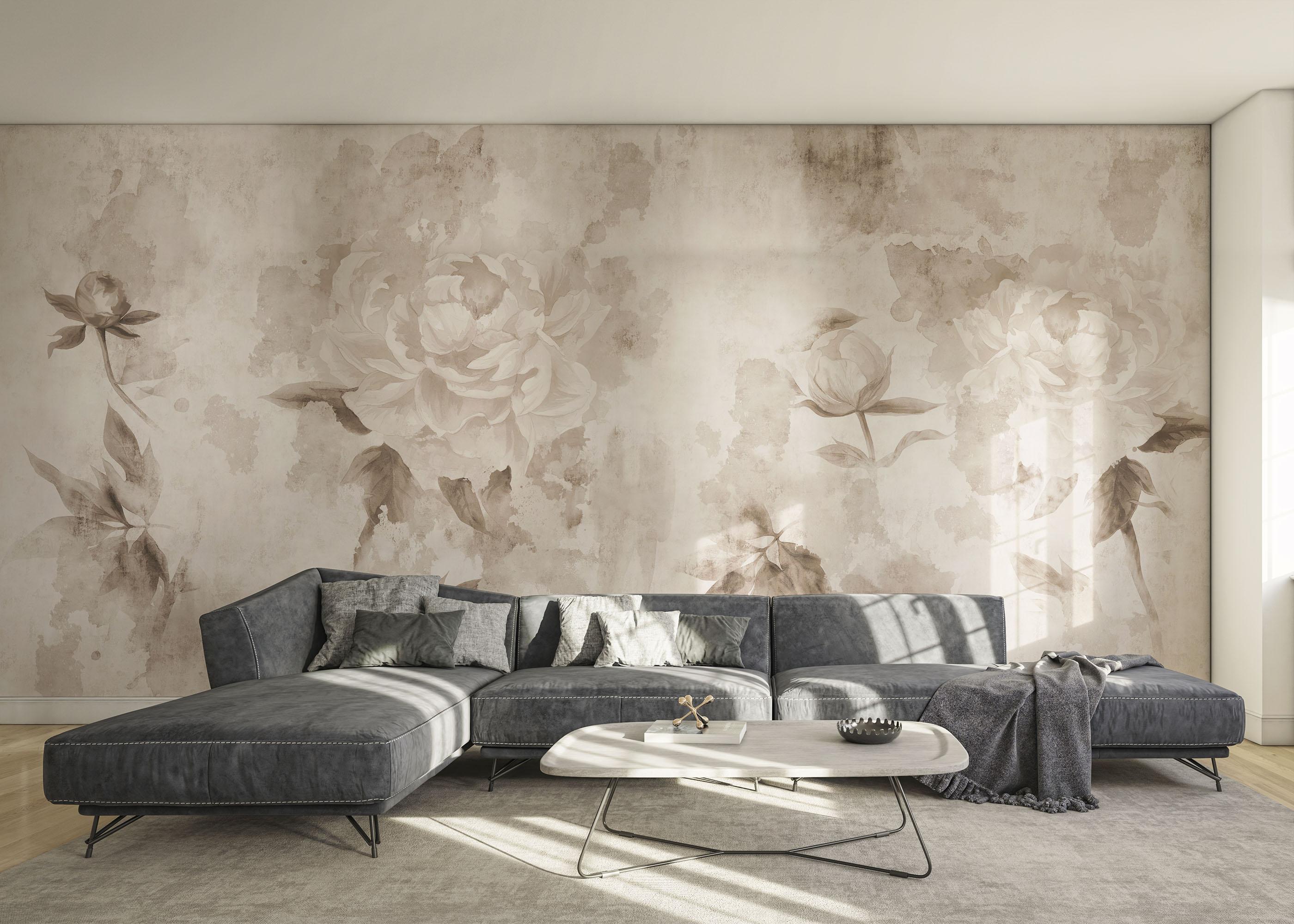 Fototapet Vintage Peonies mockup 0