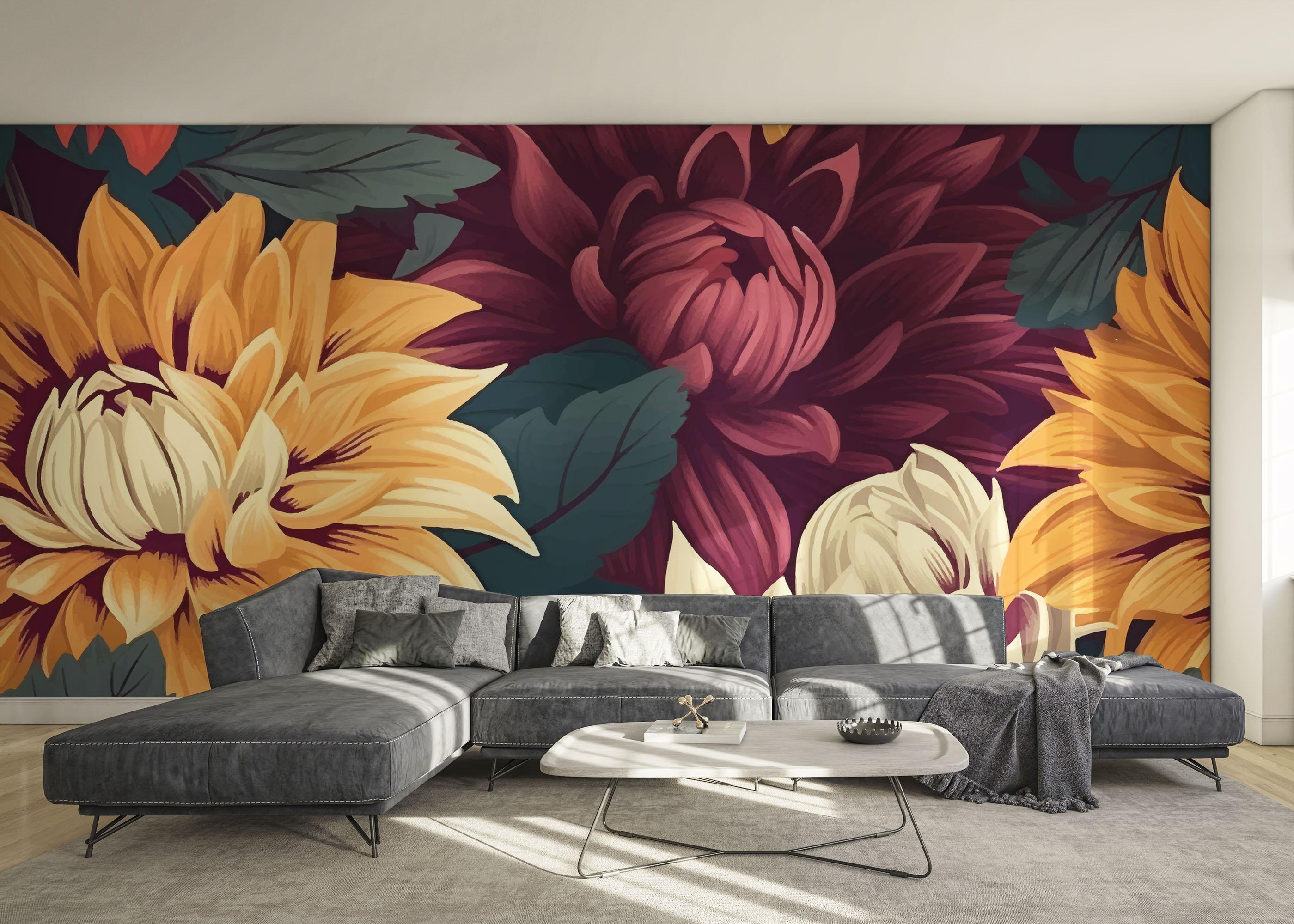 Fototapet Yellow Cream Flower mockup 0