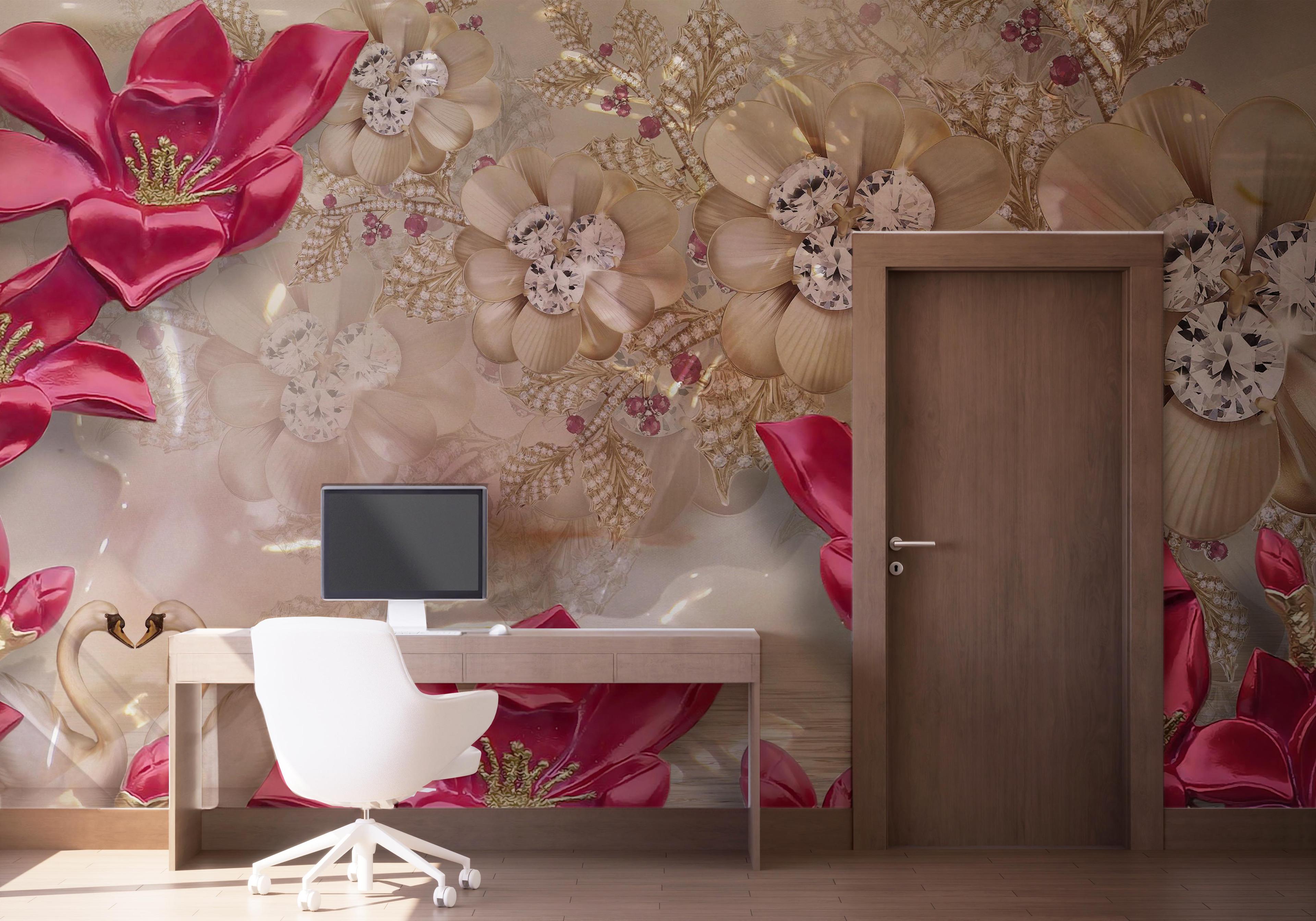 Fototapet Diamond Flowers mockup 1