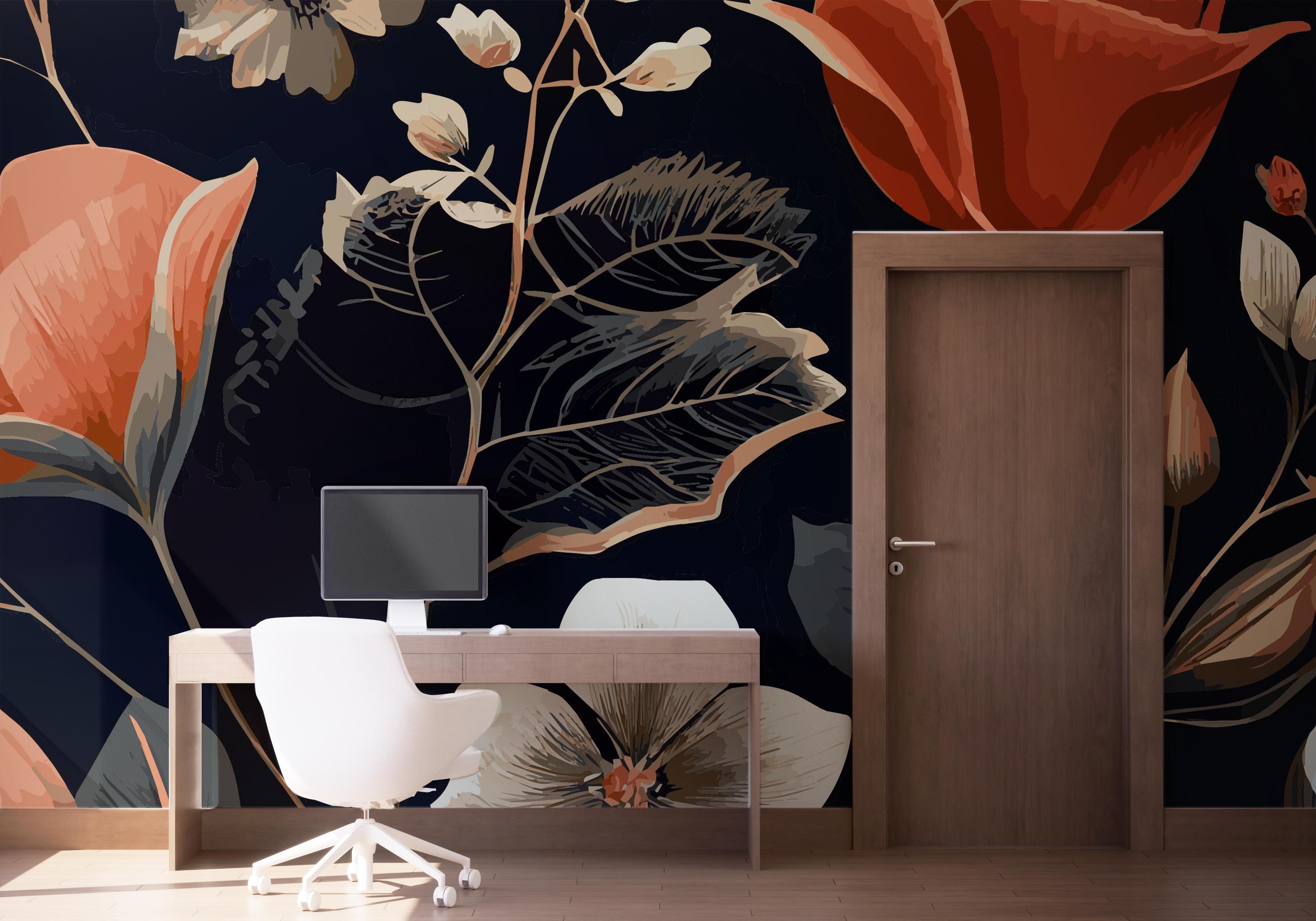 Fototapet Grey Leaf Tulip mockup 1