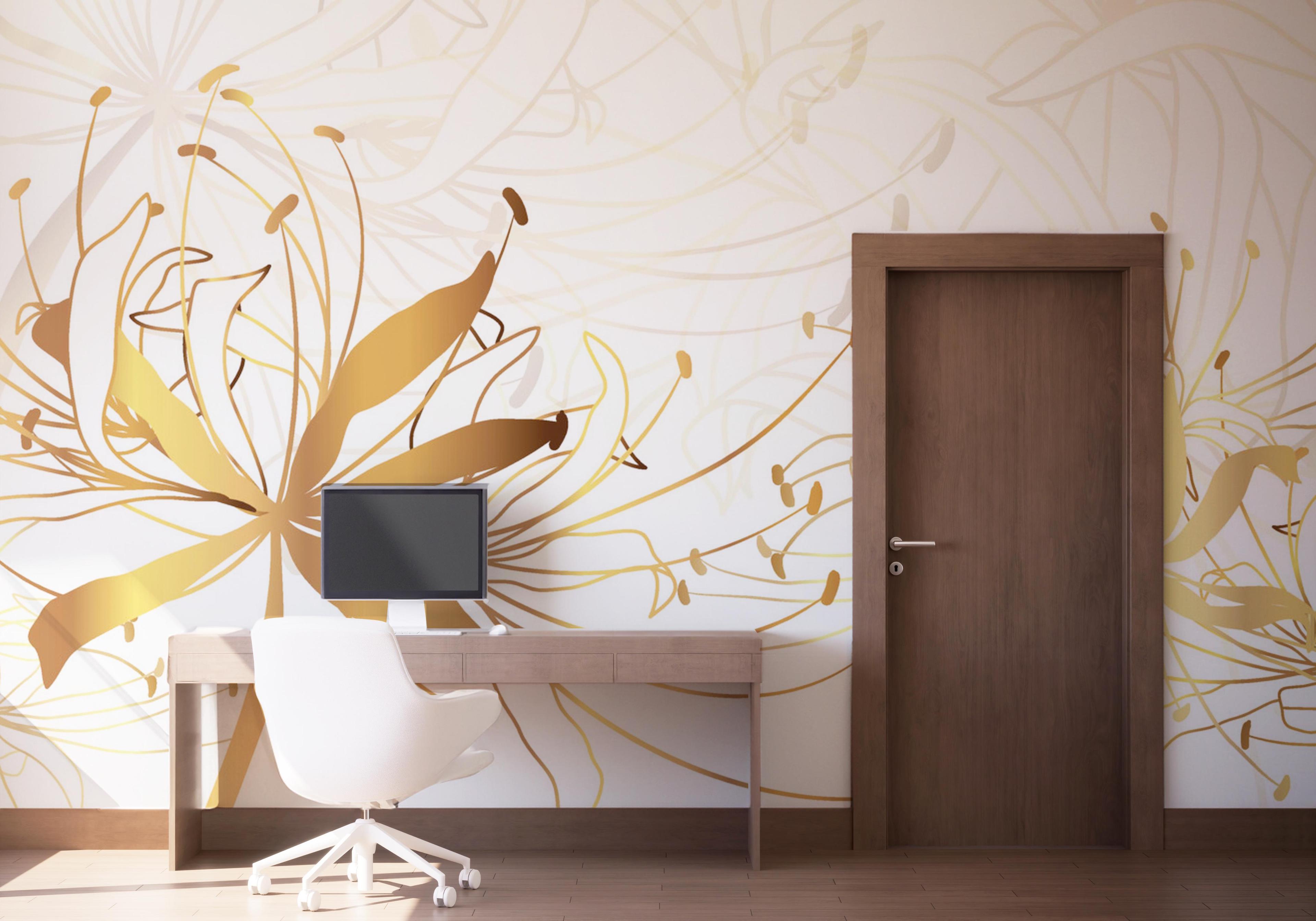 Fototapet Luxury Gold Floral mockup 1
