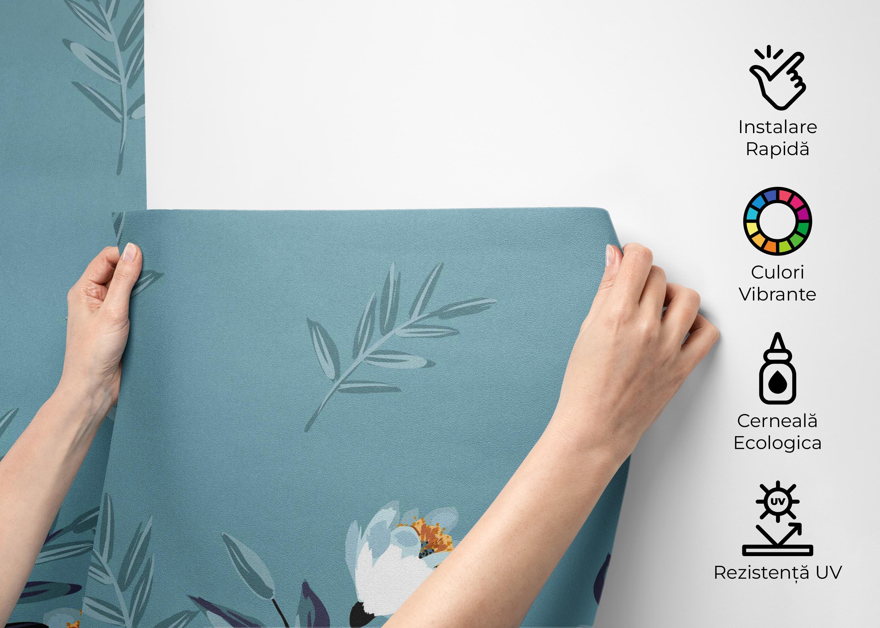 Fototapet Baby Blue Flower mockup 2