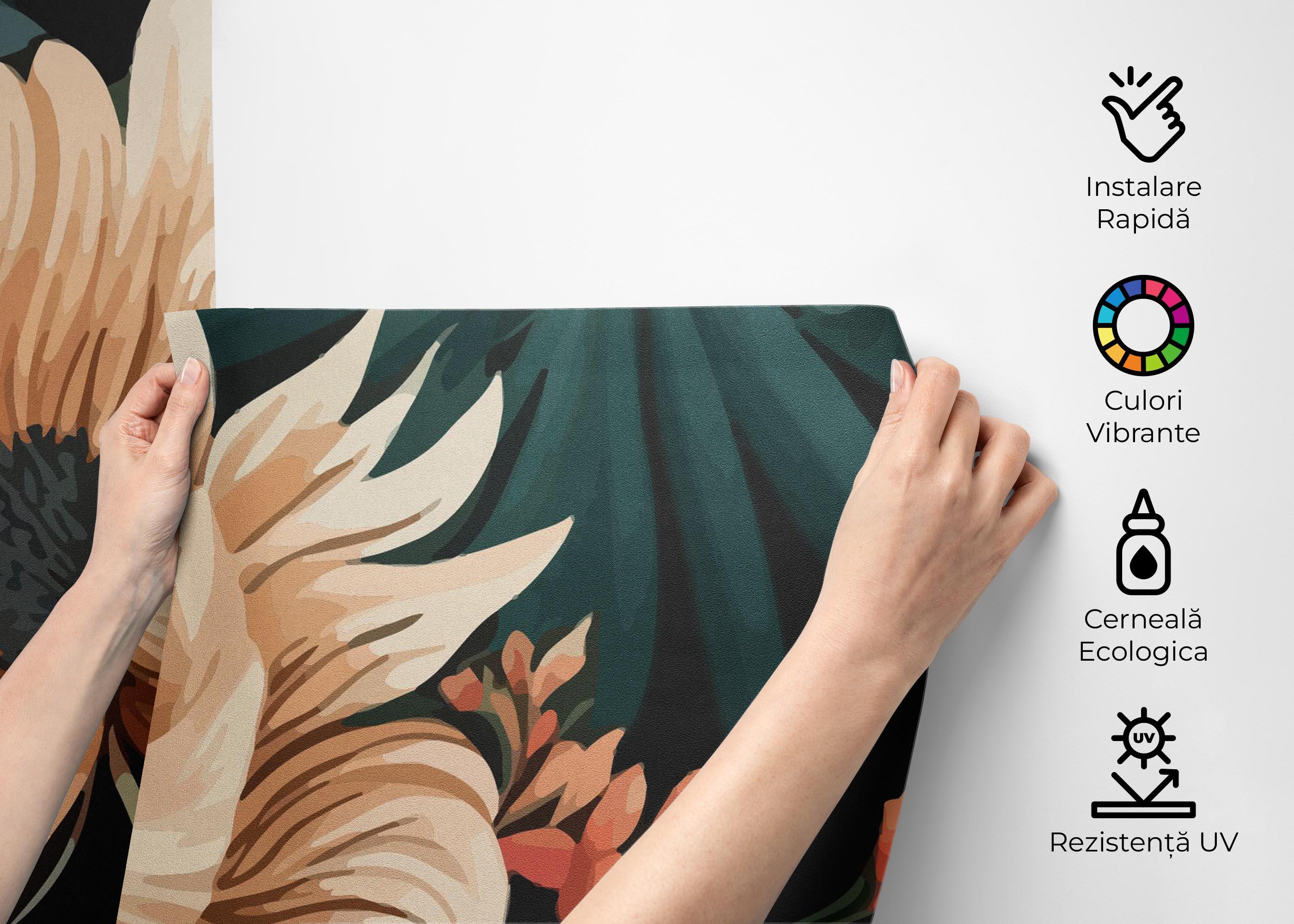 Fototapet Beautiful Cream Flower mockup 2