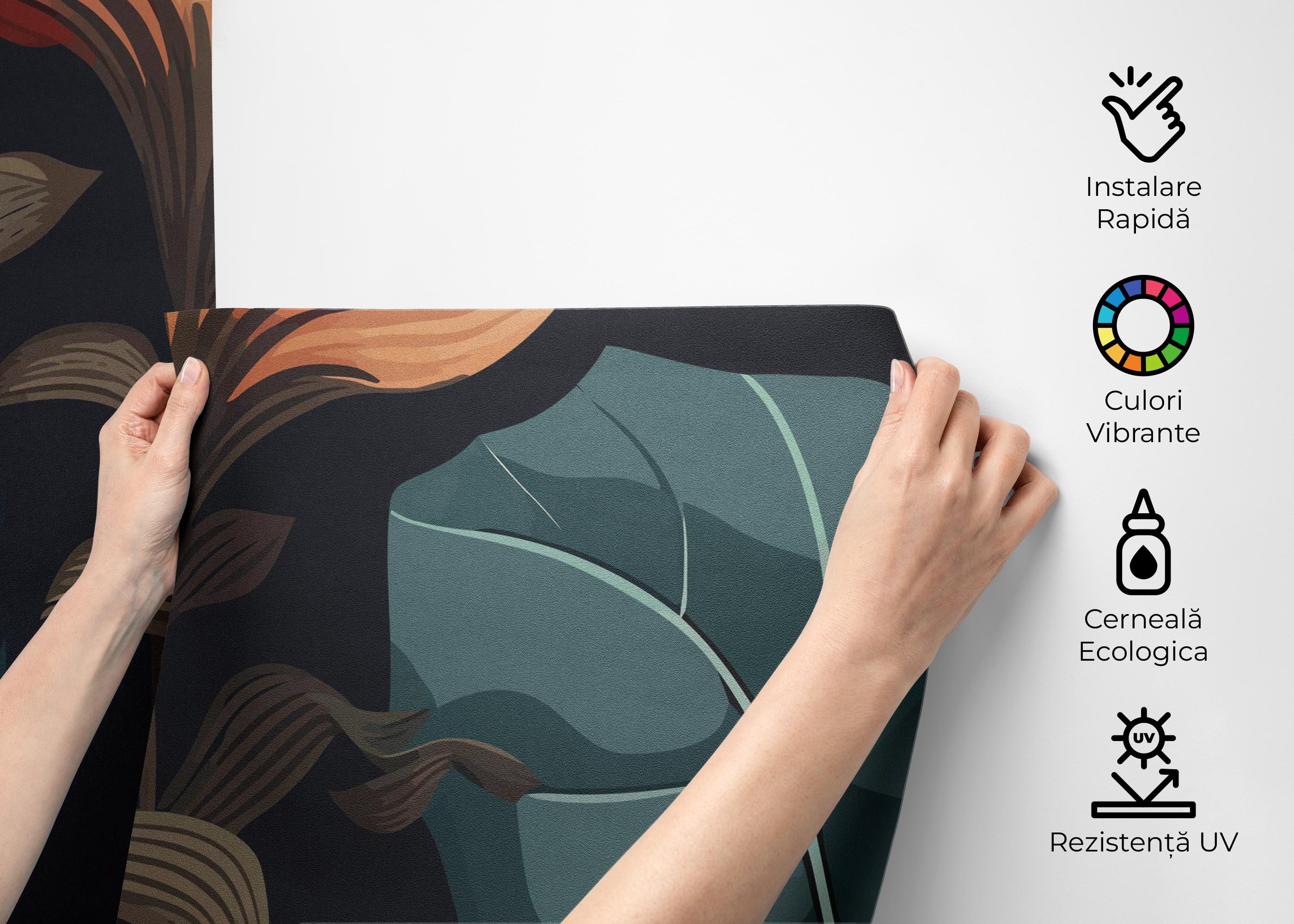 Fototapet Brown Orange Plants mockup 2