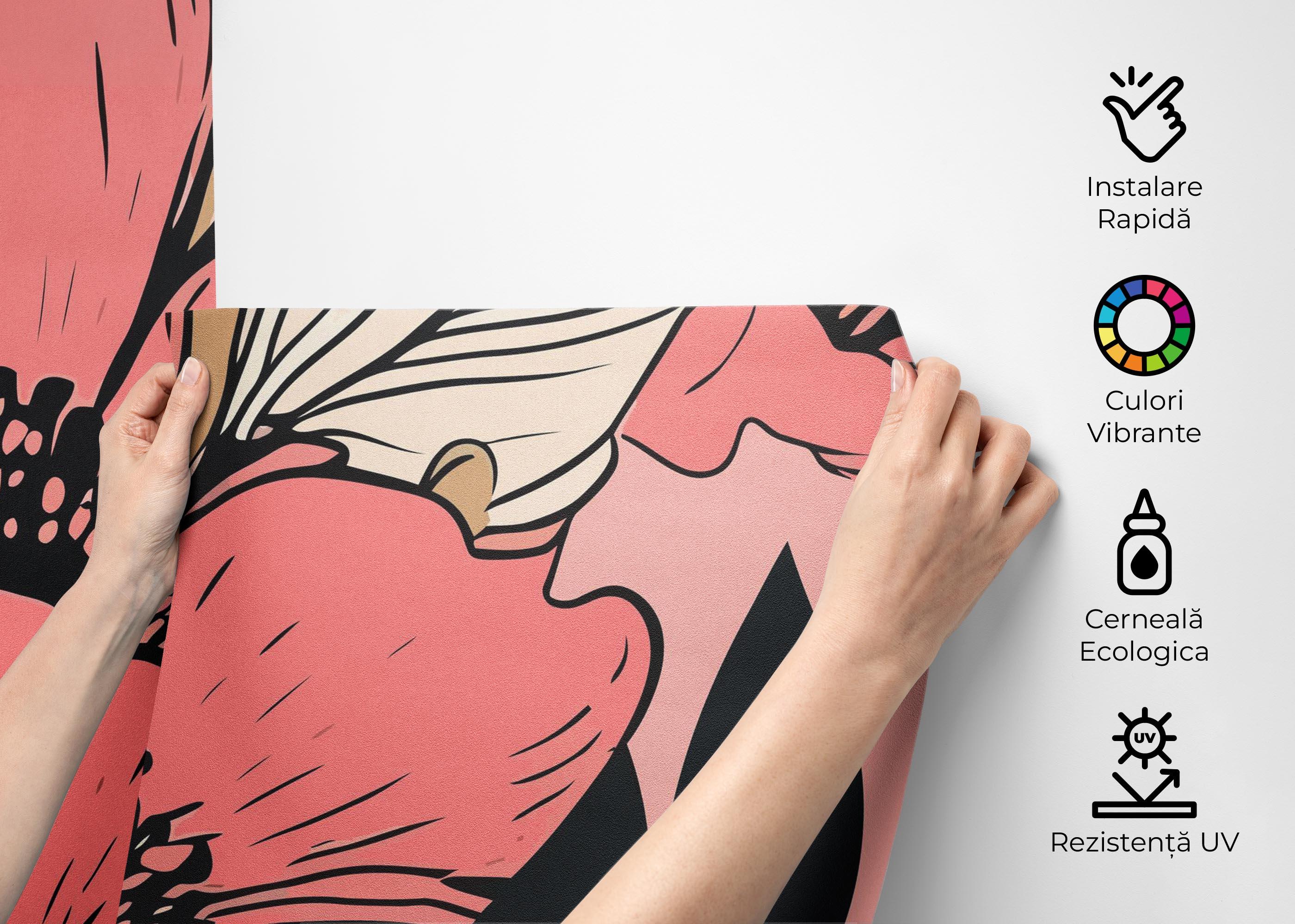 Fototapet Close Pink Flower mockup 2